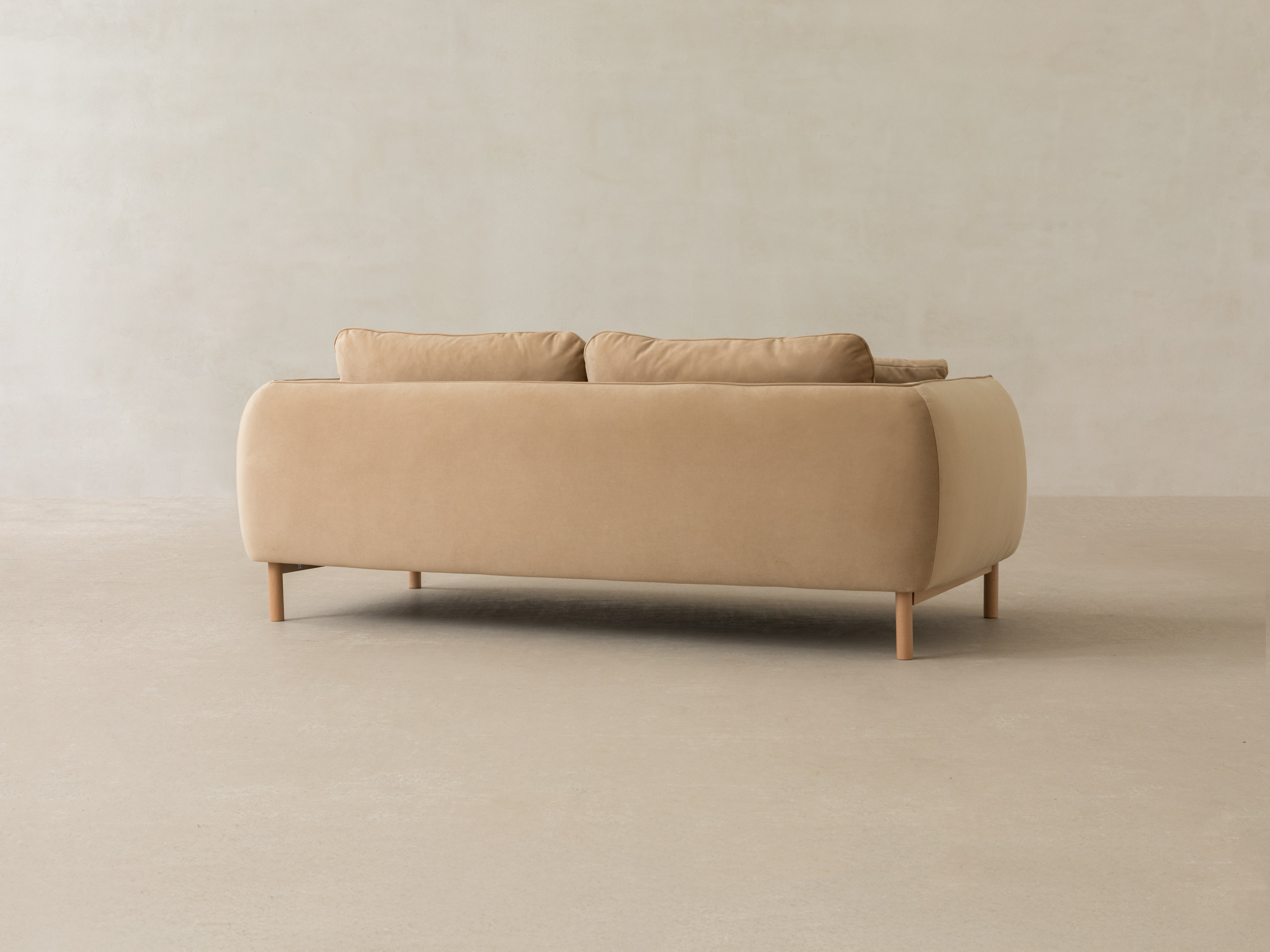ADA velvet sofa for 4 people light brown