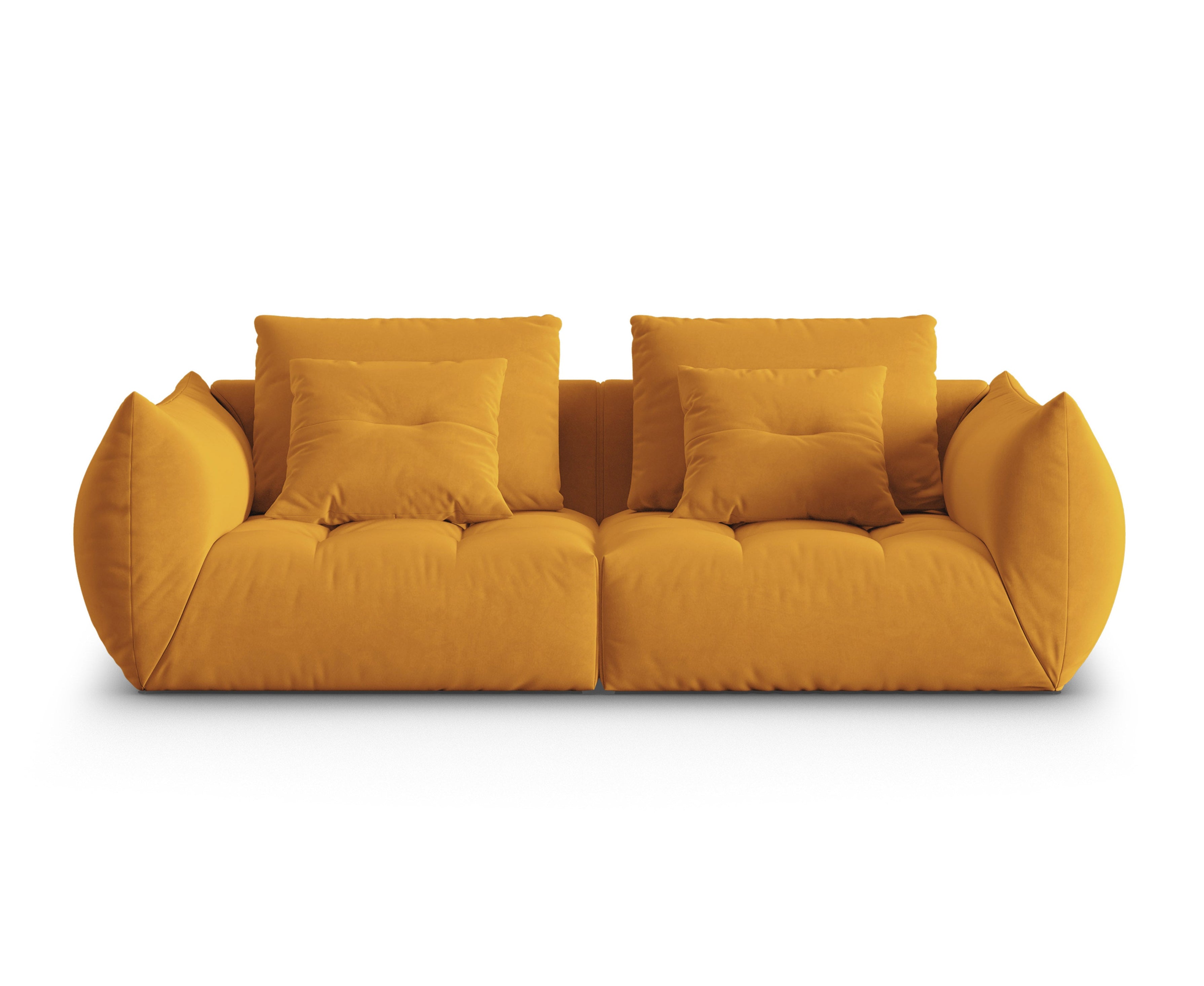 3-seater velvet sofa yellow Bloom
