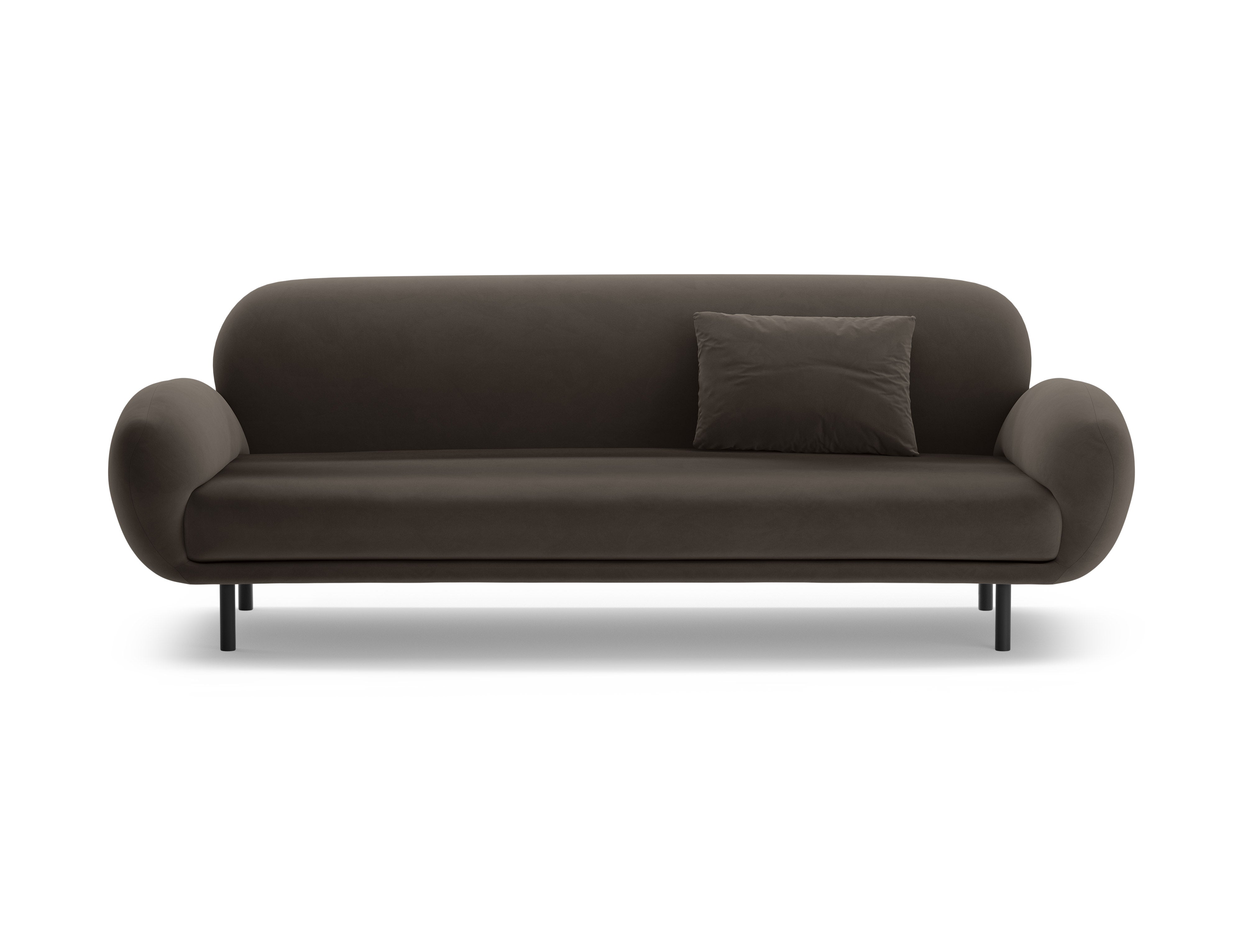 Samtsofa 3-sitzig POPPY in Ebenholz