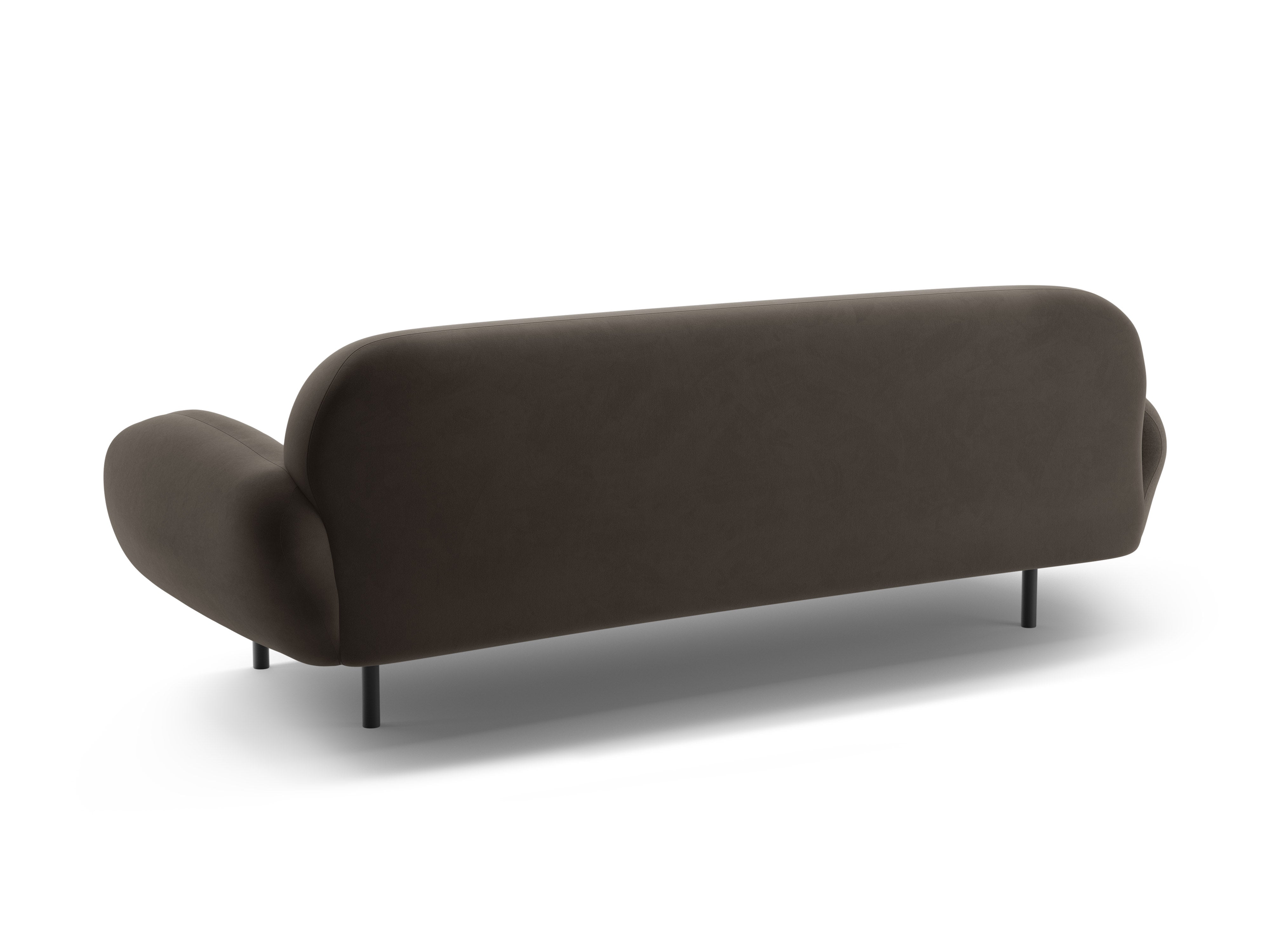 Samtsofa 3-sitzig POPPY in Ebenholz