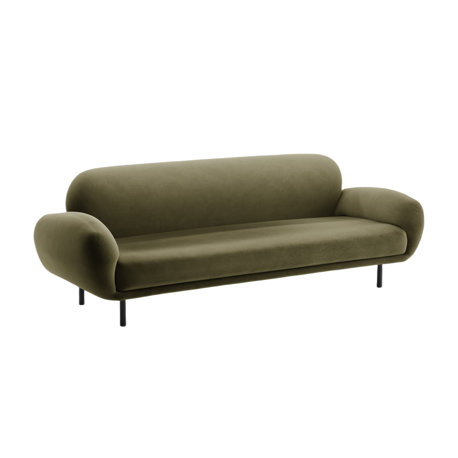 Velvet 3-Seater Sofa POPPY Green