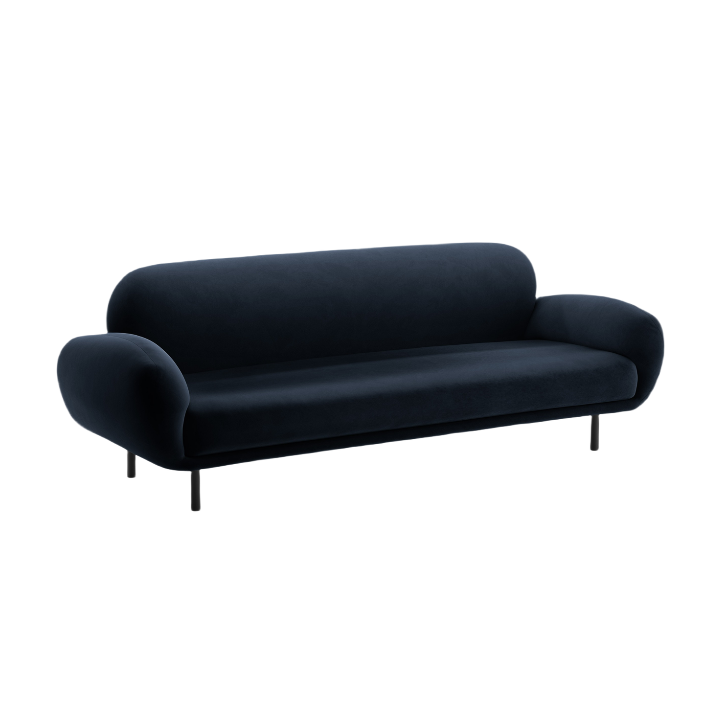 Sofa van fluweel 3-zits POPPY koninklijk blauw
