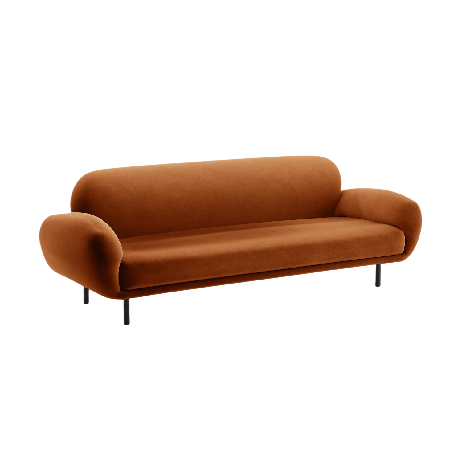 Sofa van fluweel 3-zits POPPY terracotta