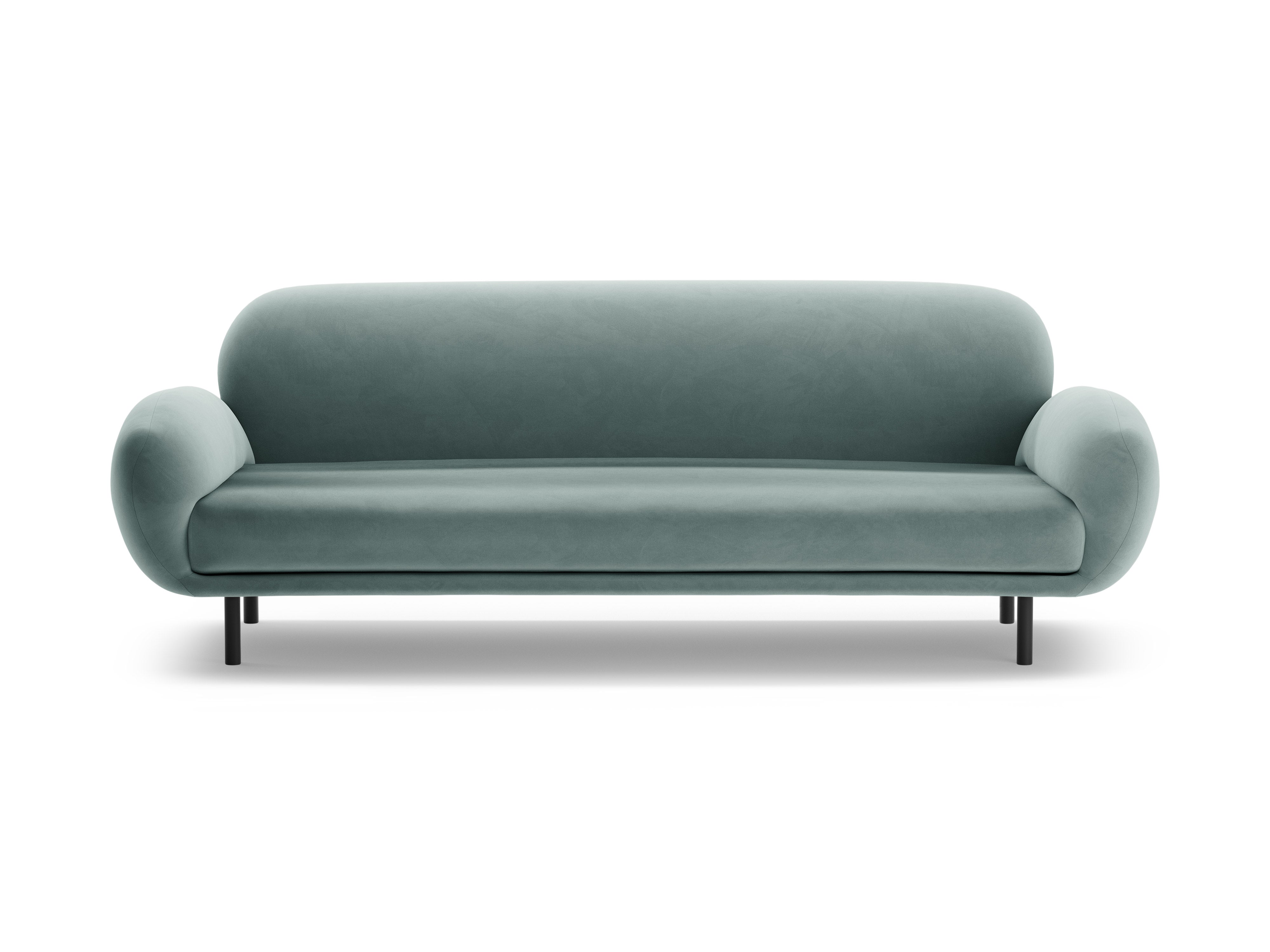 Sofa van fluweel 3-zits POPPY lichtblauw