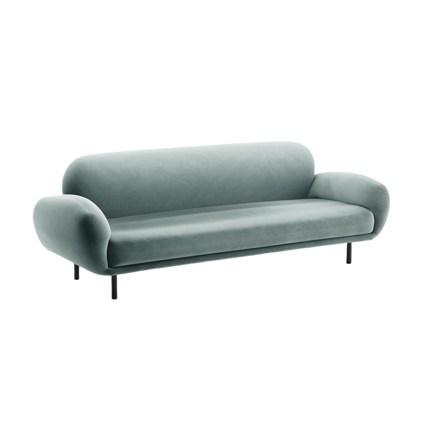 Sofa van fluweel 3-zits POPPY lichtblauw