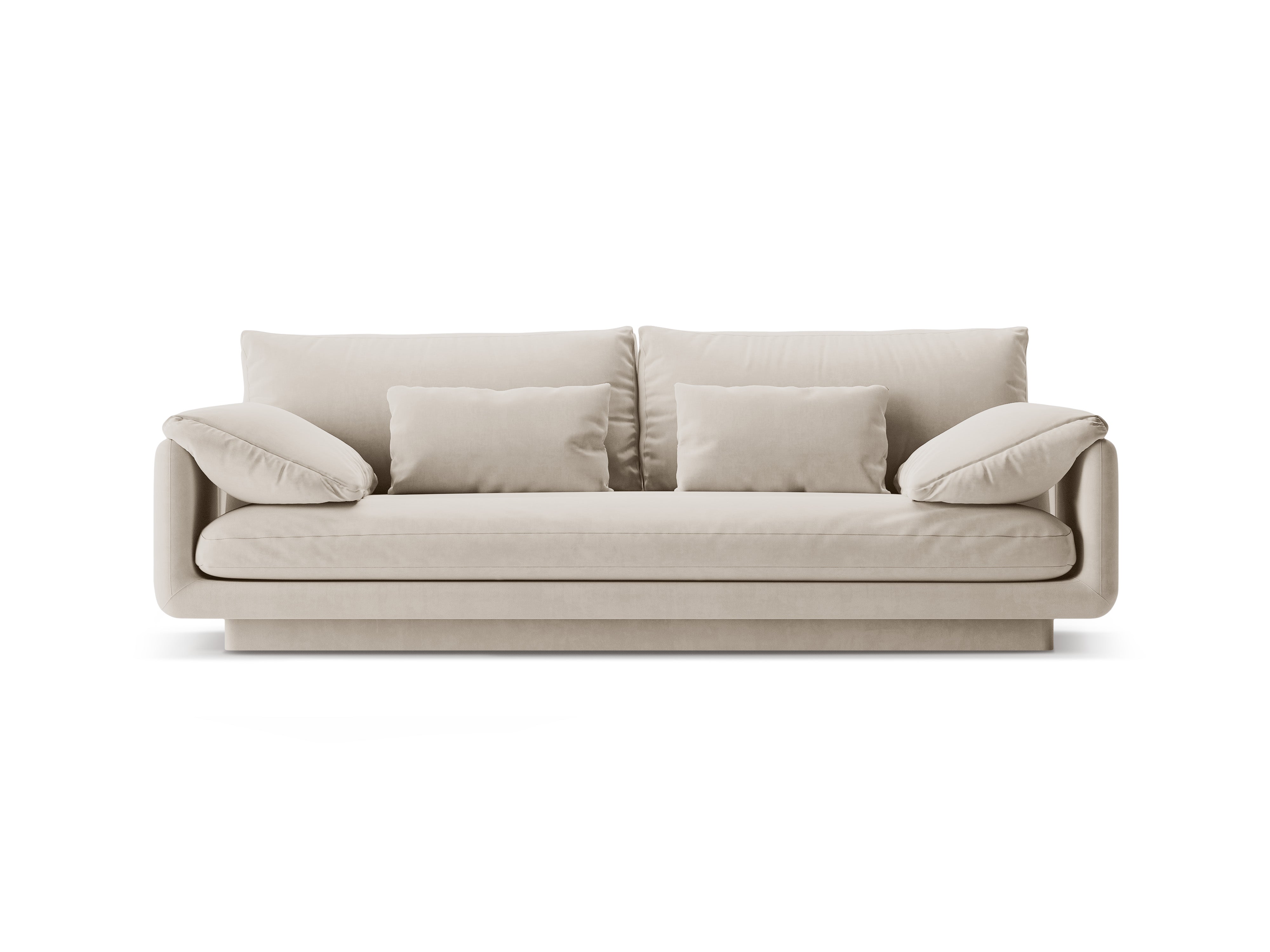 Torino Ecru velvet sofa