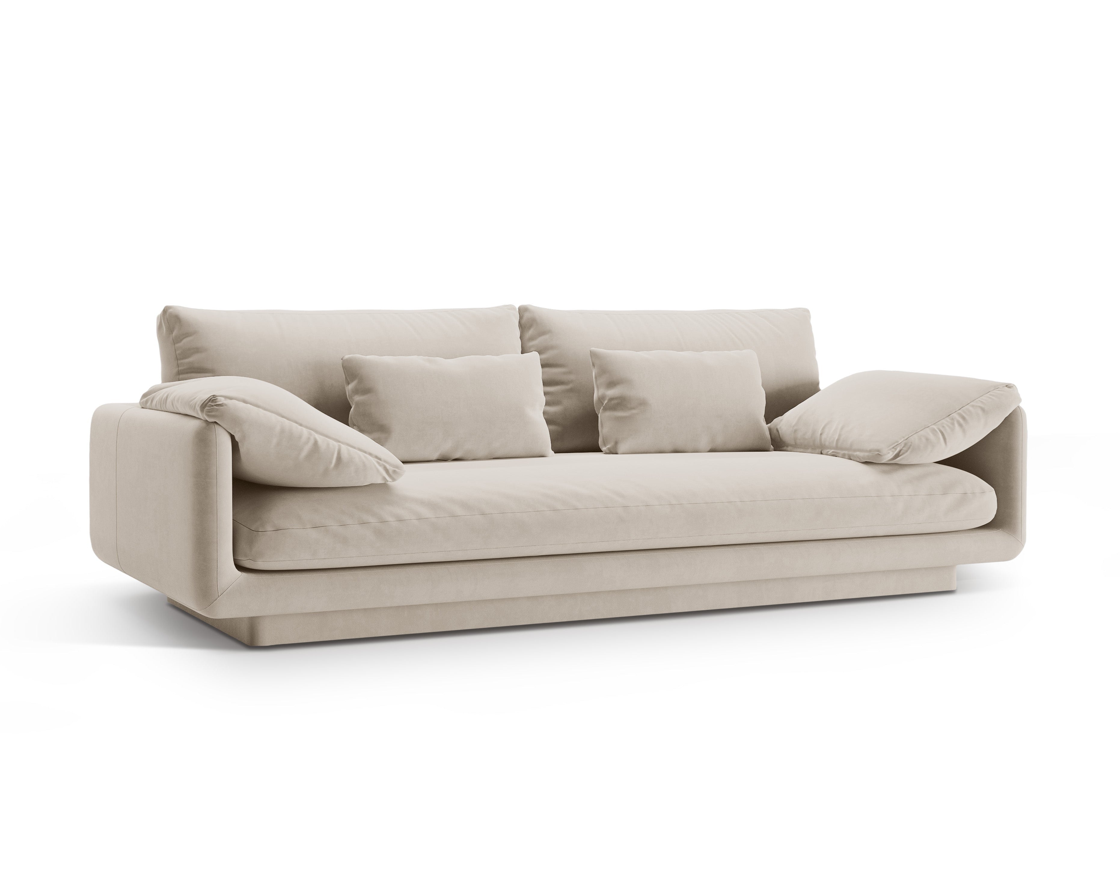 Torino Ecru velvet sofa