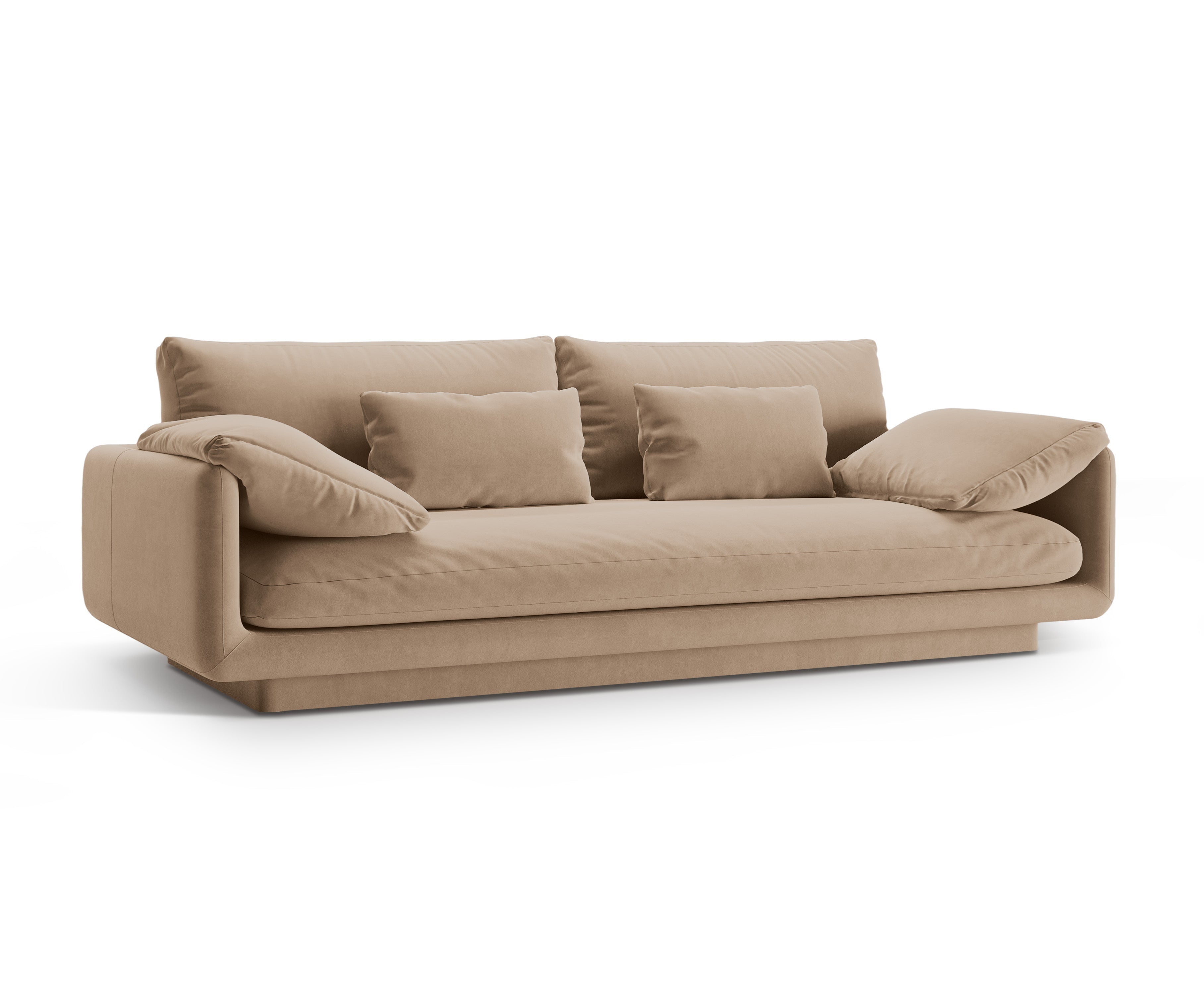 Sofa van fluweel 3-zits TORINO zandkleurig