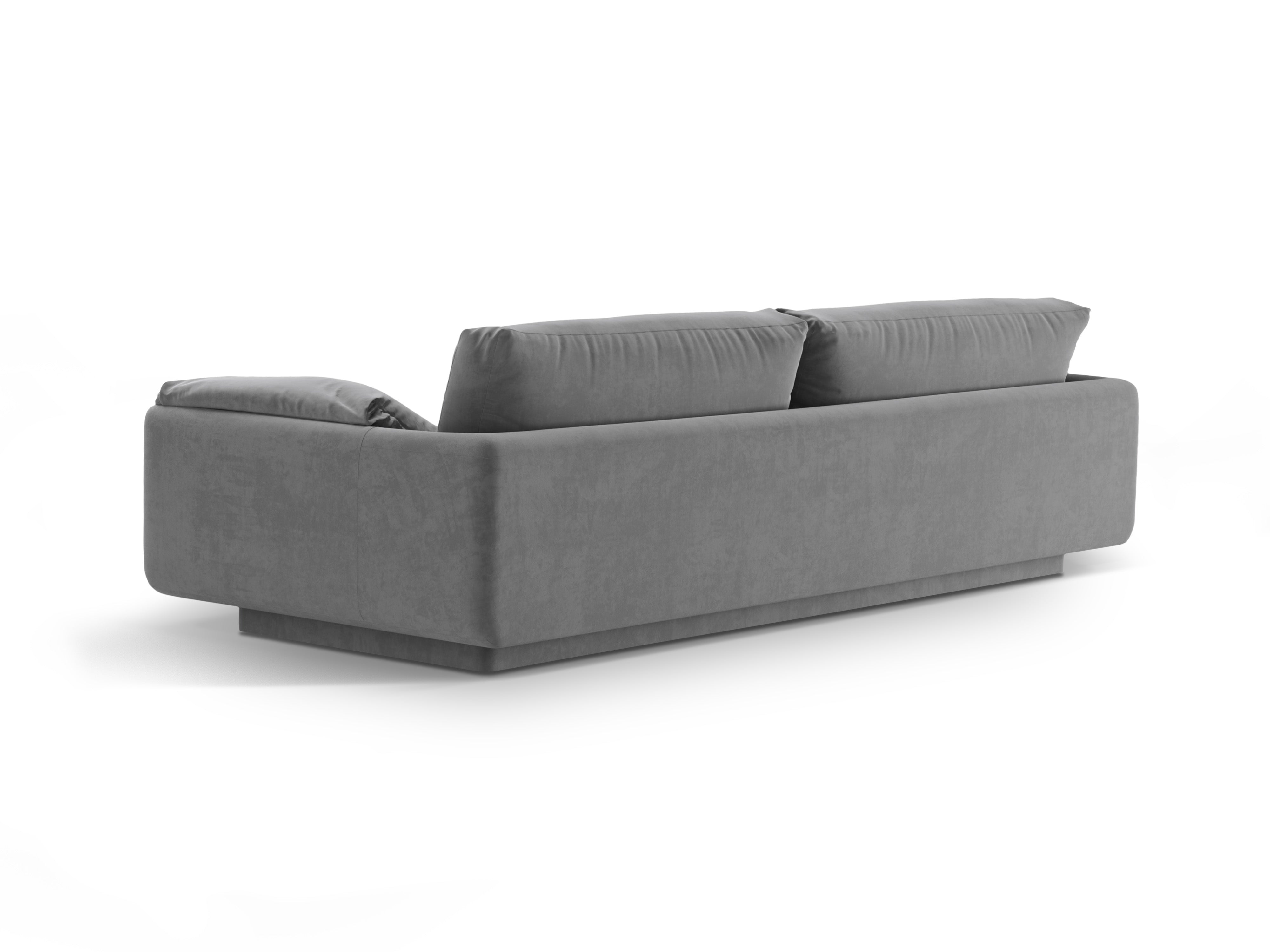 Velvet sofa 3-person torino light gray