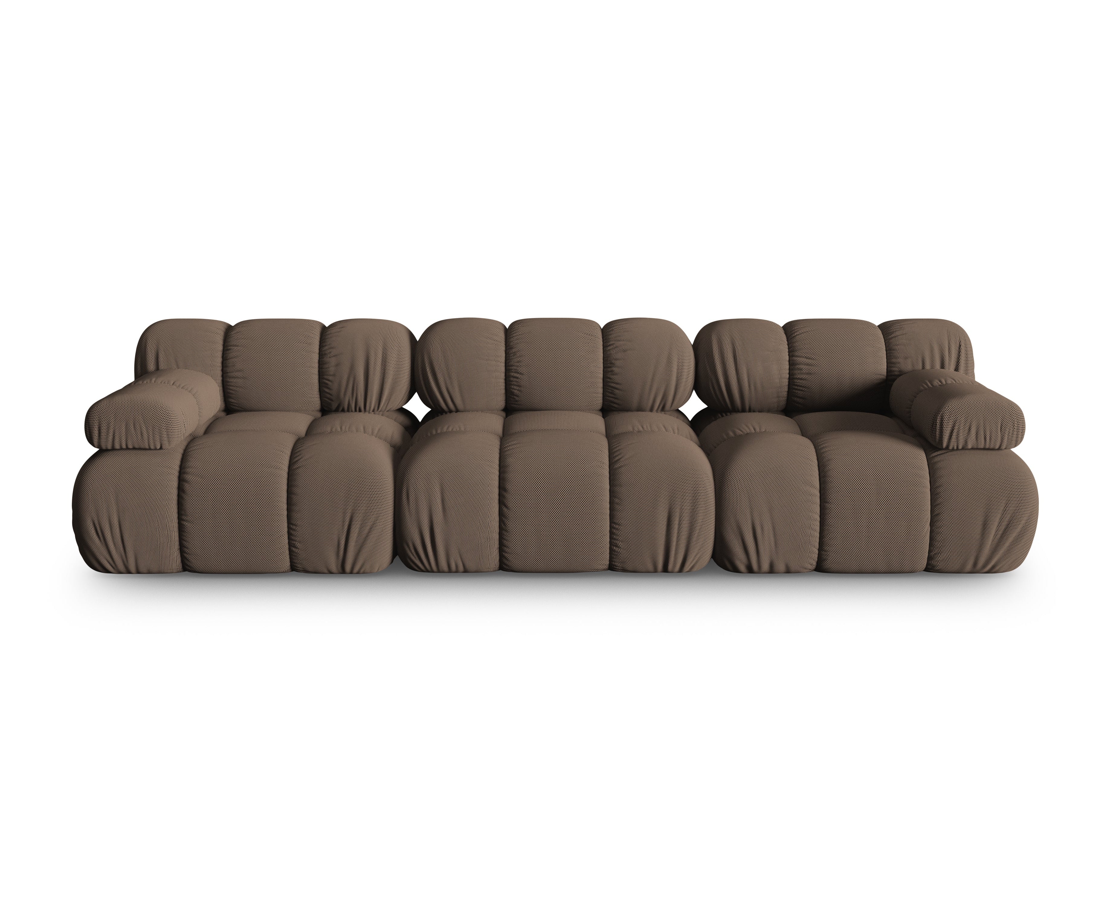 Modulaire 3-zitsbank BELLIS in bruin 3D-stof