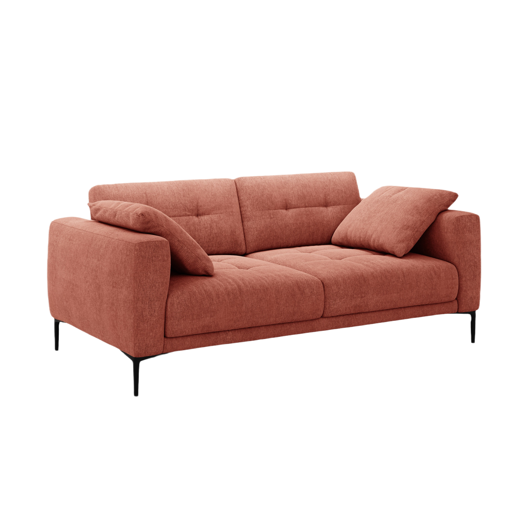 Sofa 3-Sitzer BEMY korallenfarbener Chenille