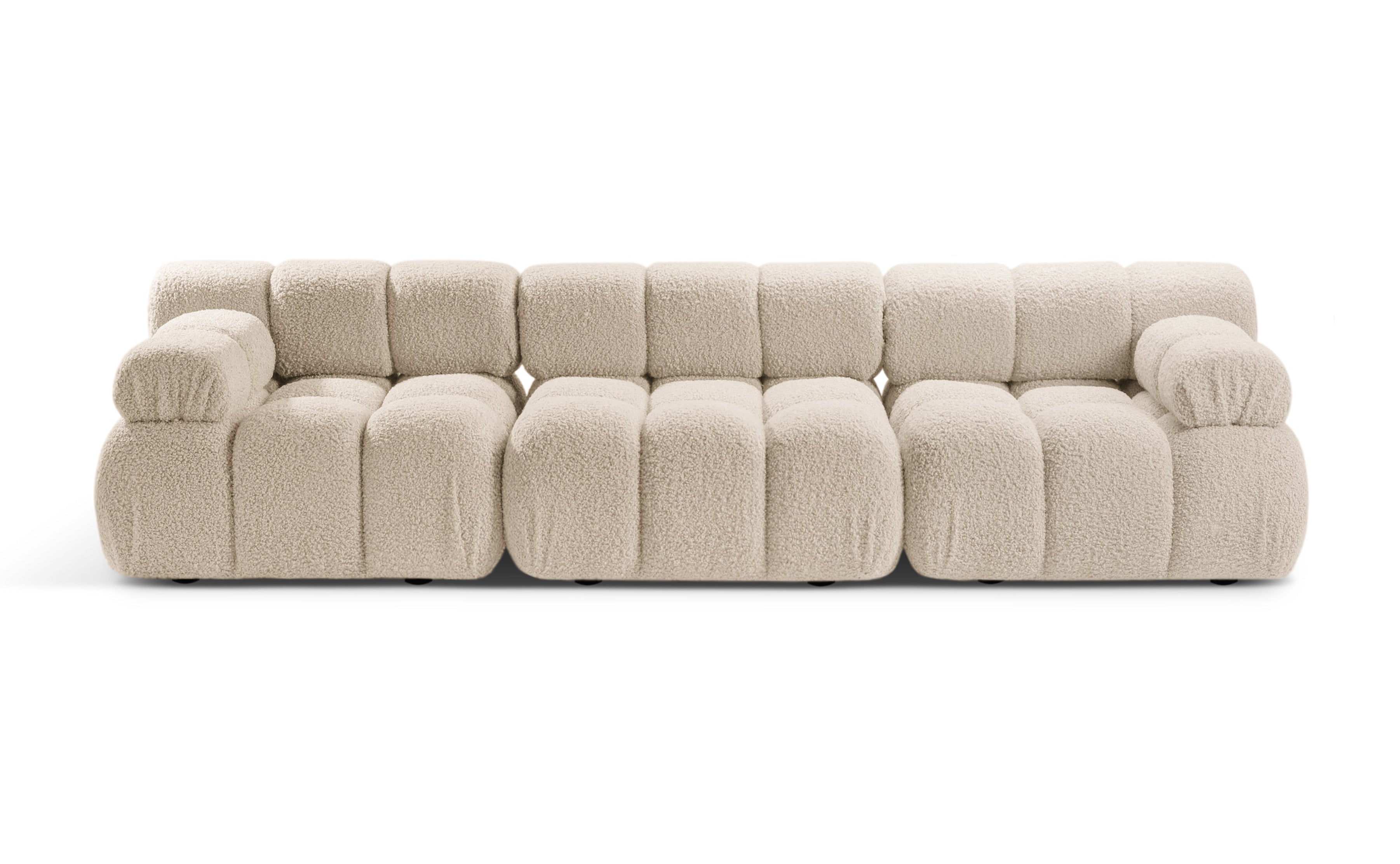 Modulaire 3-zitsbank BELLIS in beige bouclé