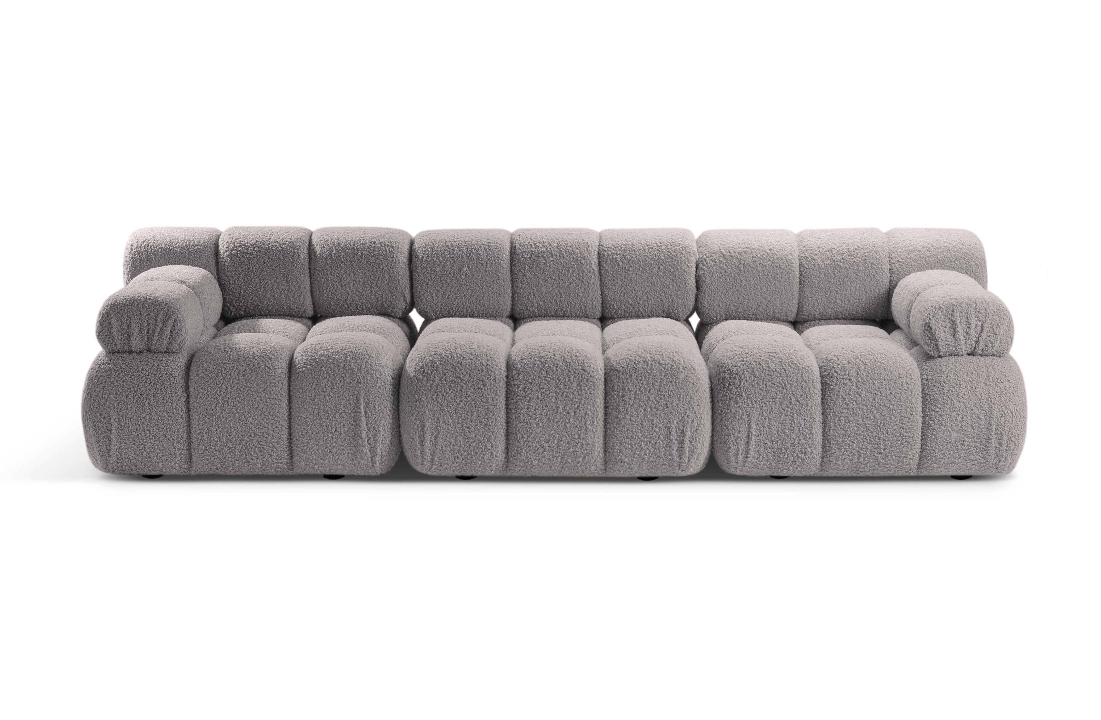 Modulaire 3-zitsbank BELLIS grijze boucle