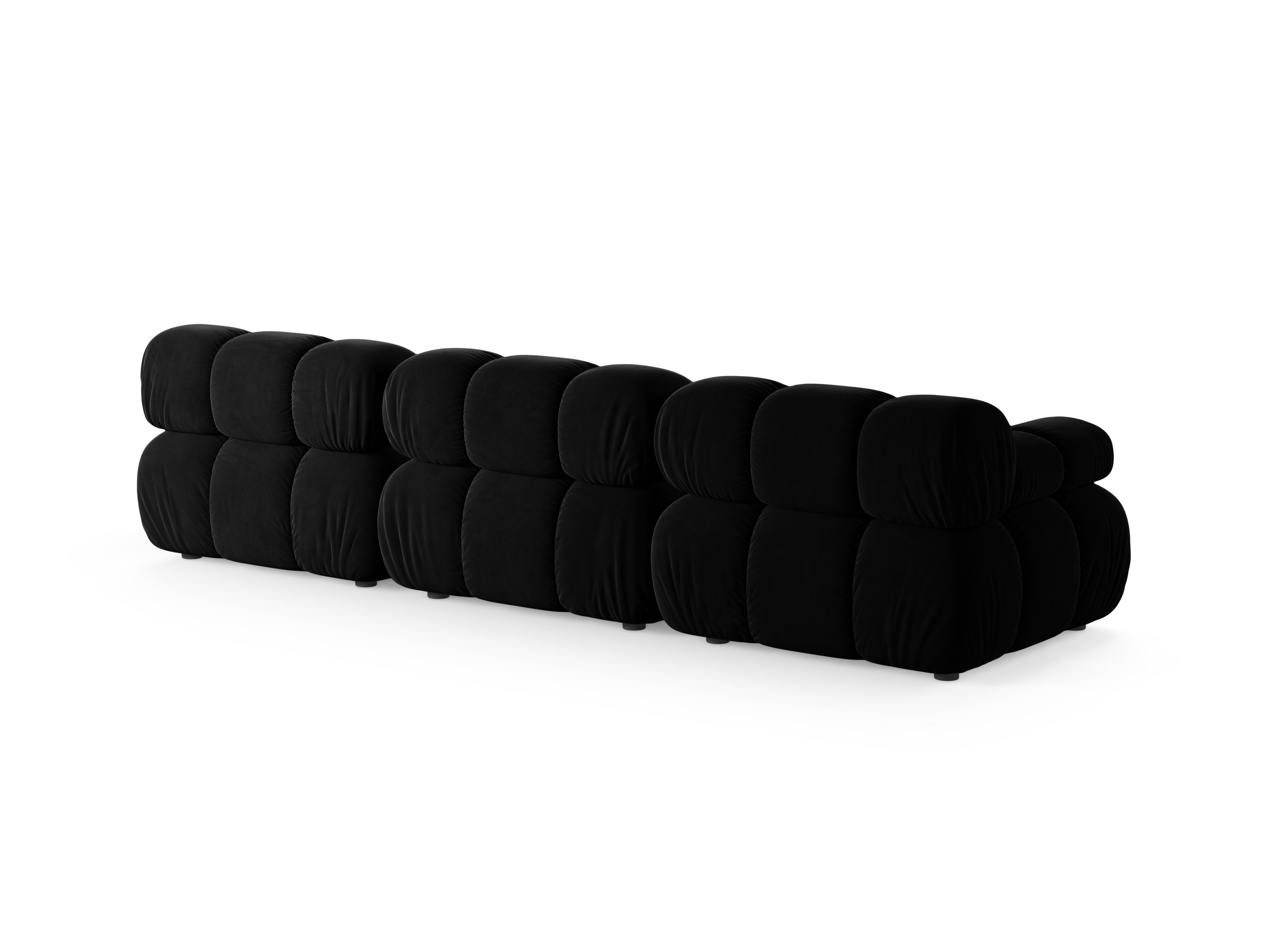 Modulaire 3-zitsbank BELLIS zwart fluweel