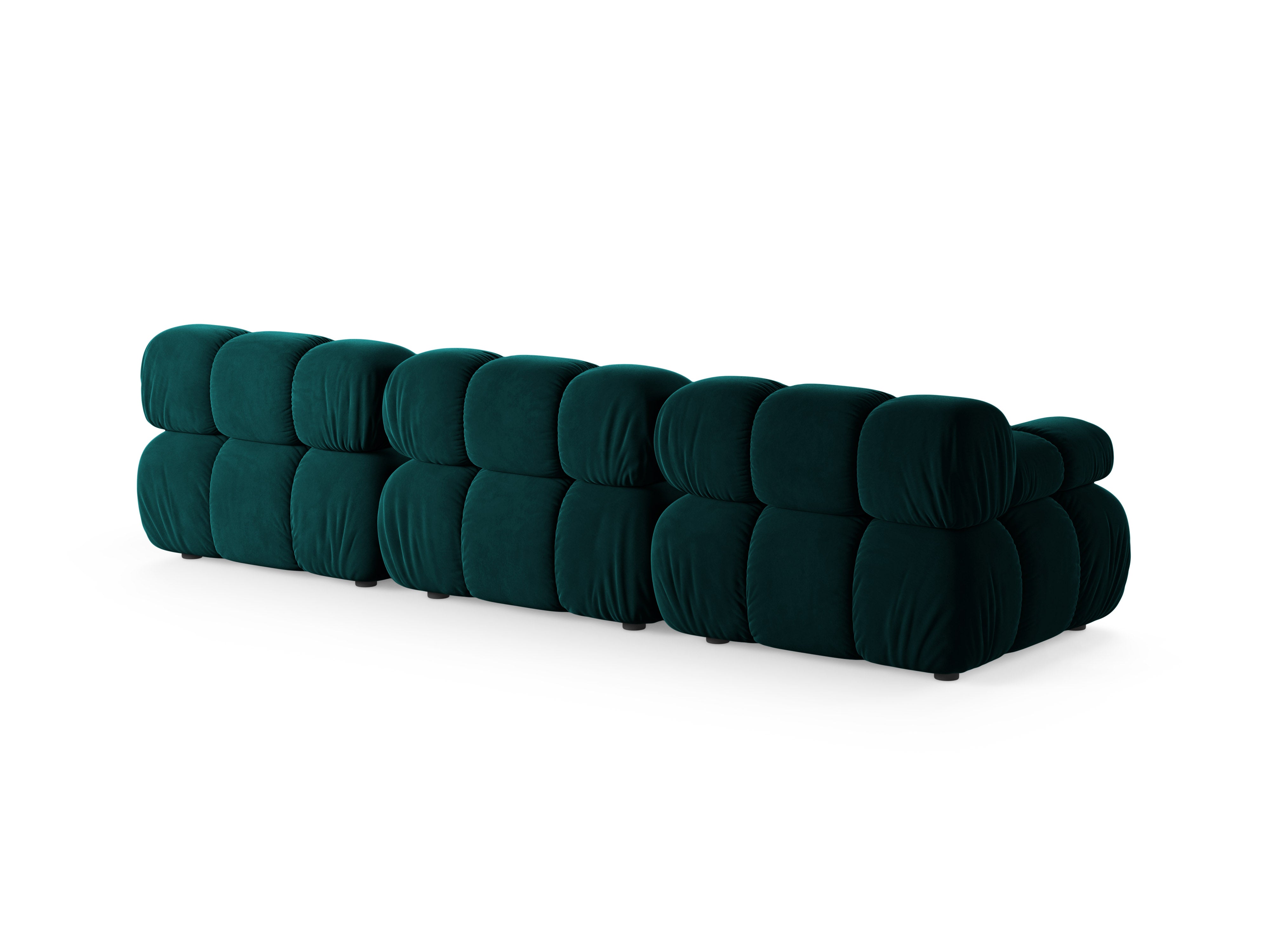 Modulaire 3-zitsbank BELLIS in diep petrol velours