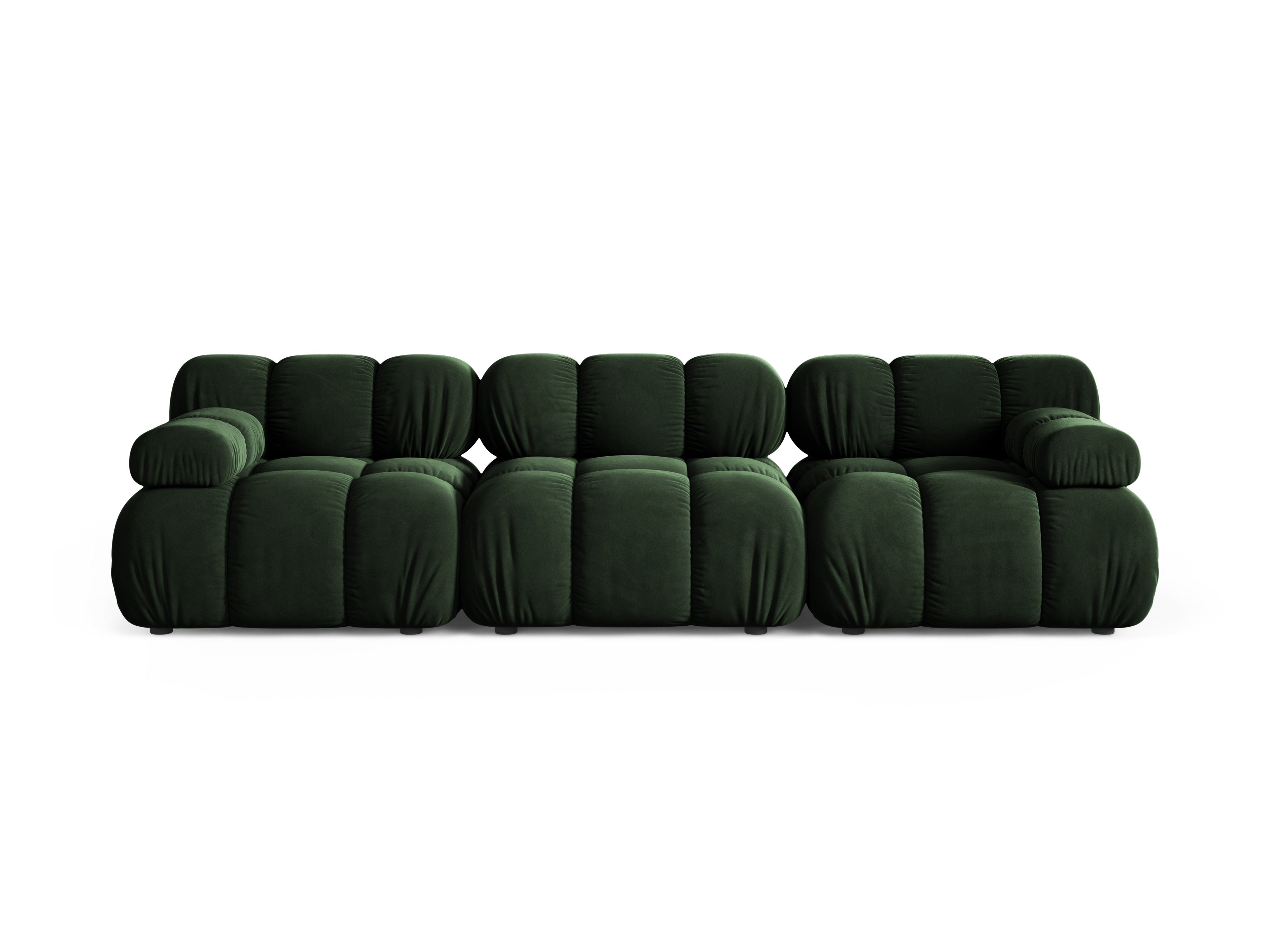 Modulaire 3-zitsbank BELLIS in flessengroen velours