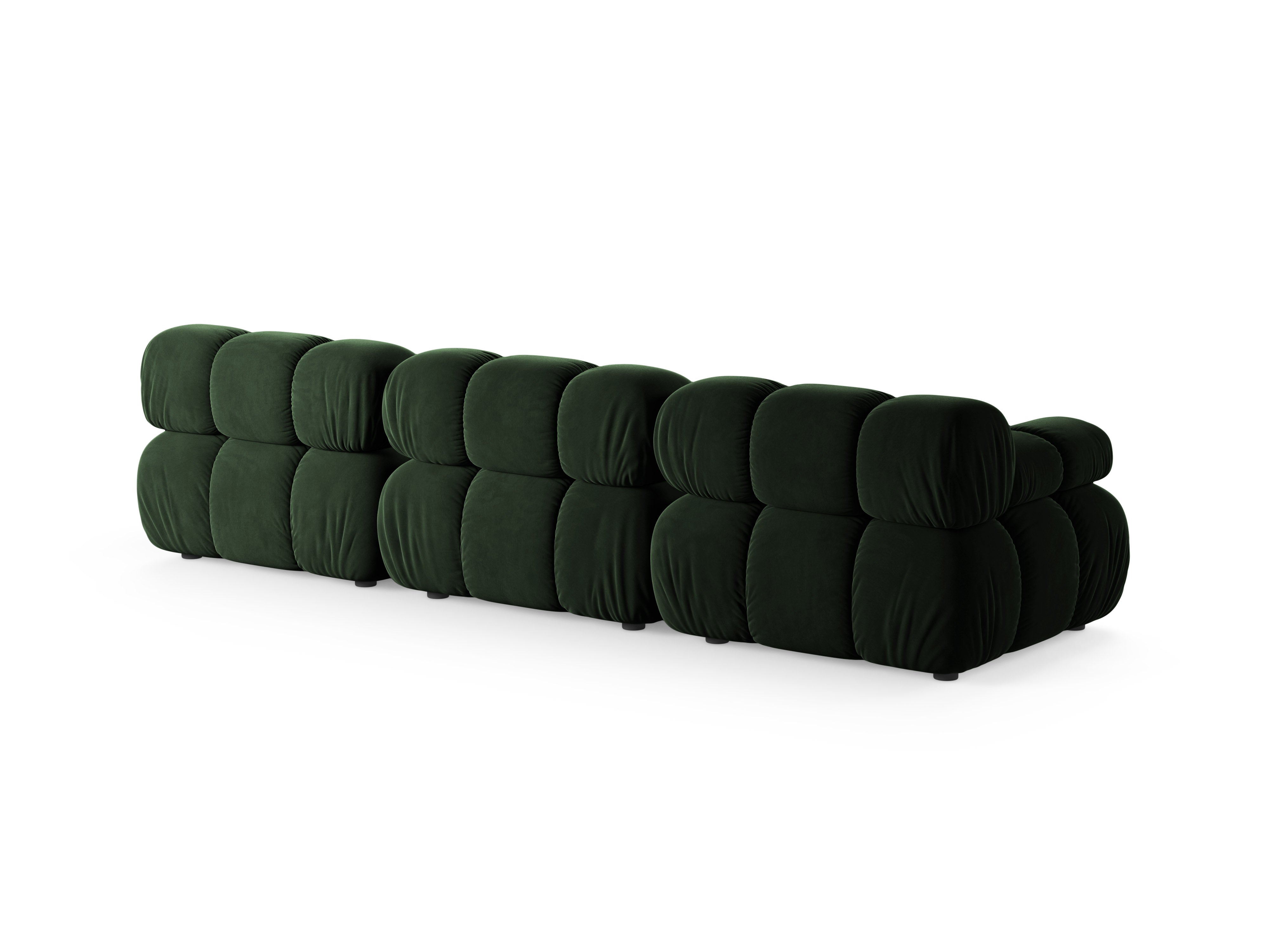 Modulaire 3-zitsbank BELLIS in flessengroen velours
