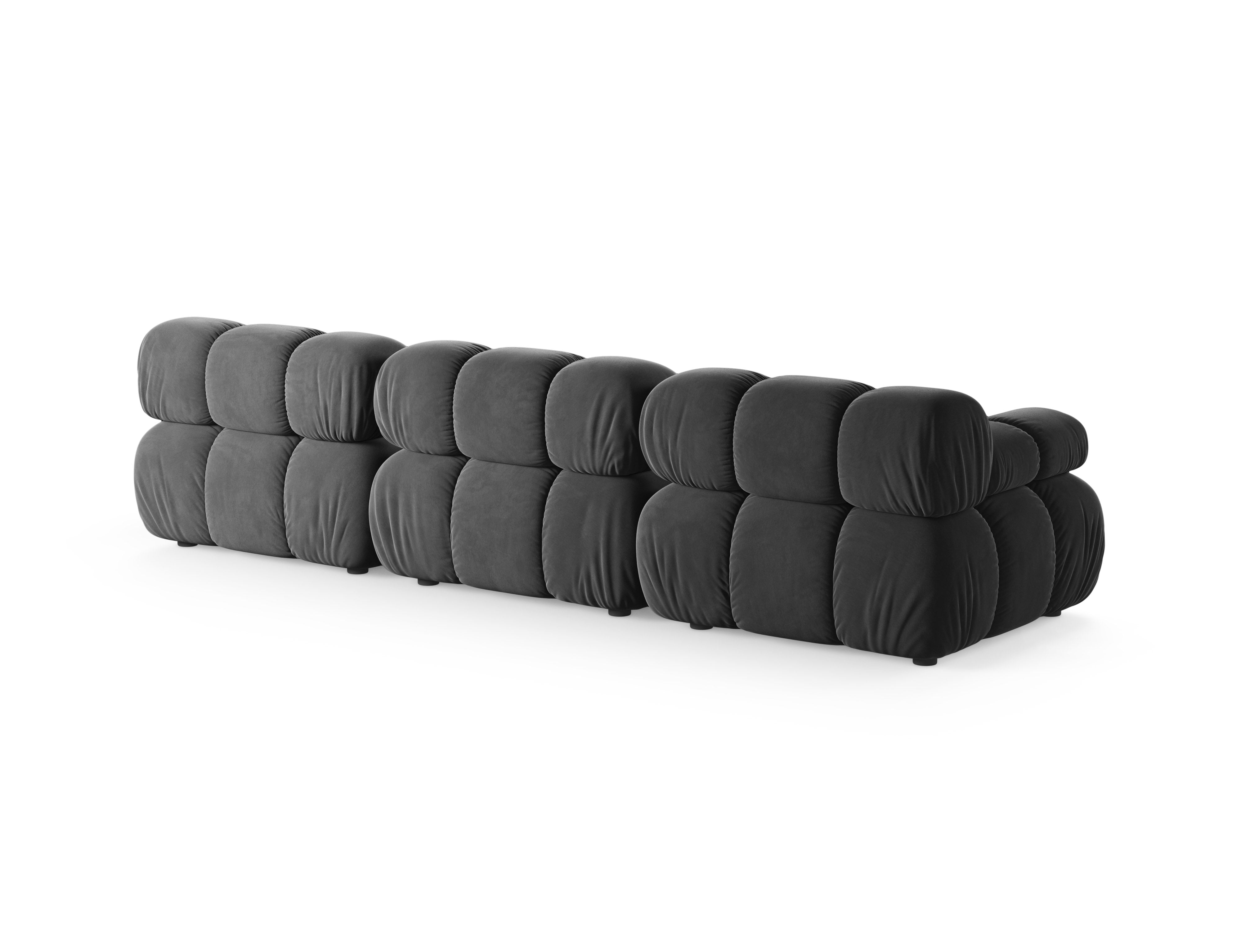 Modulaire 3-zitsbank BELLIS grijs fluweel