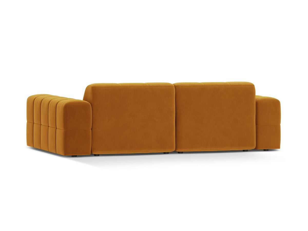Sofa aksamitna 3-osobowa JENNIFER żółty Venus – ujęcie tylne