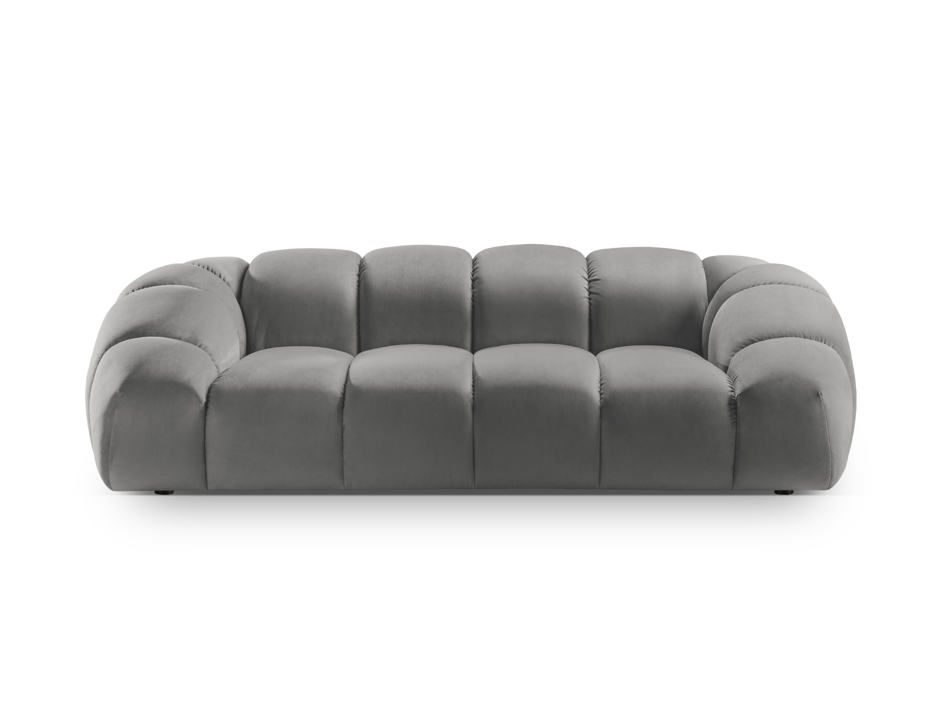 DIANA gray velvet 3-seater sofa
