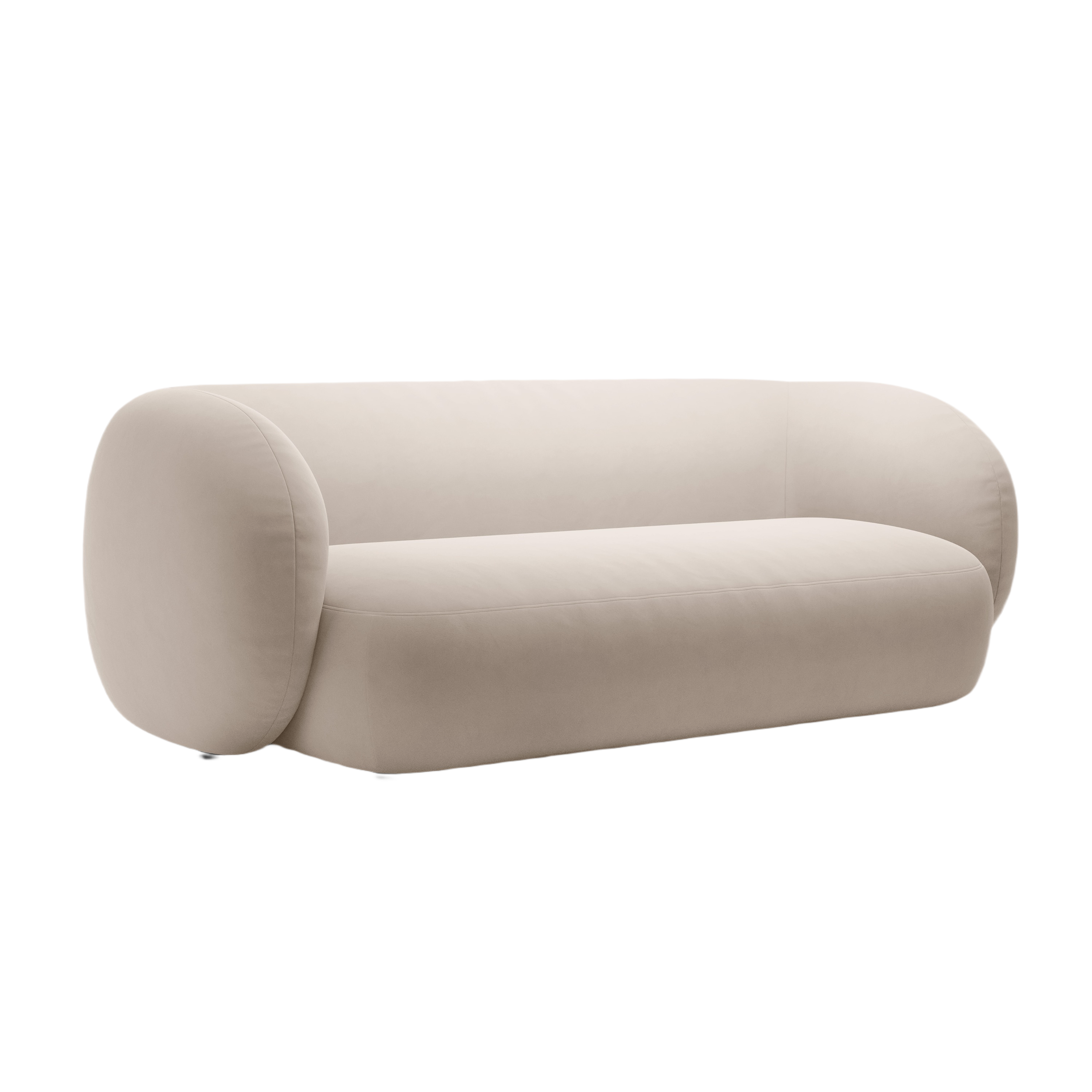 Sofa aus Samt 3-sitzig KATE beige