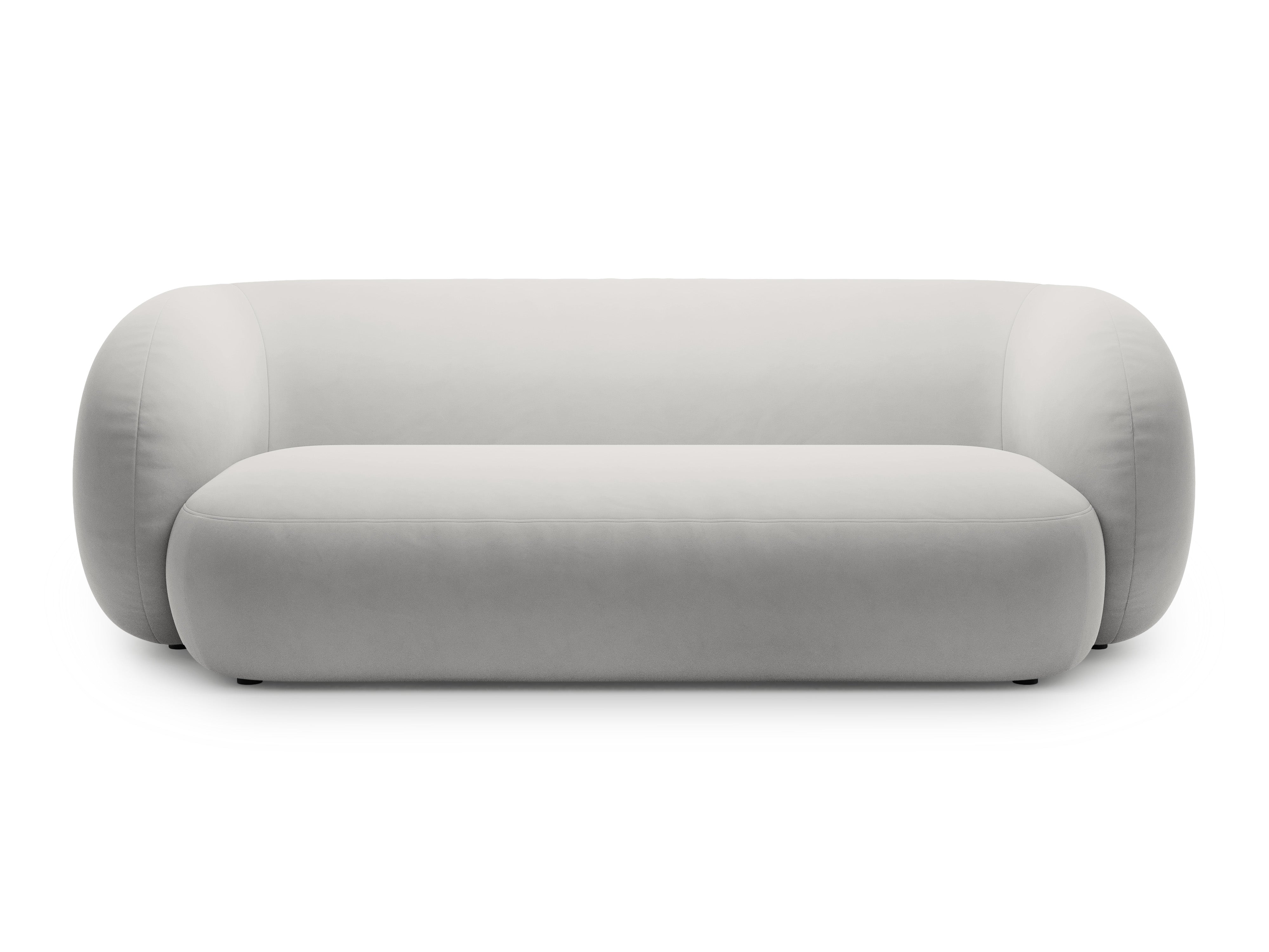 Velvet 3-Seater Sofa KATE Light Gray