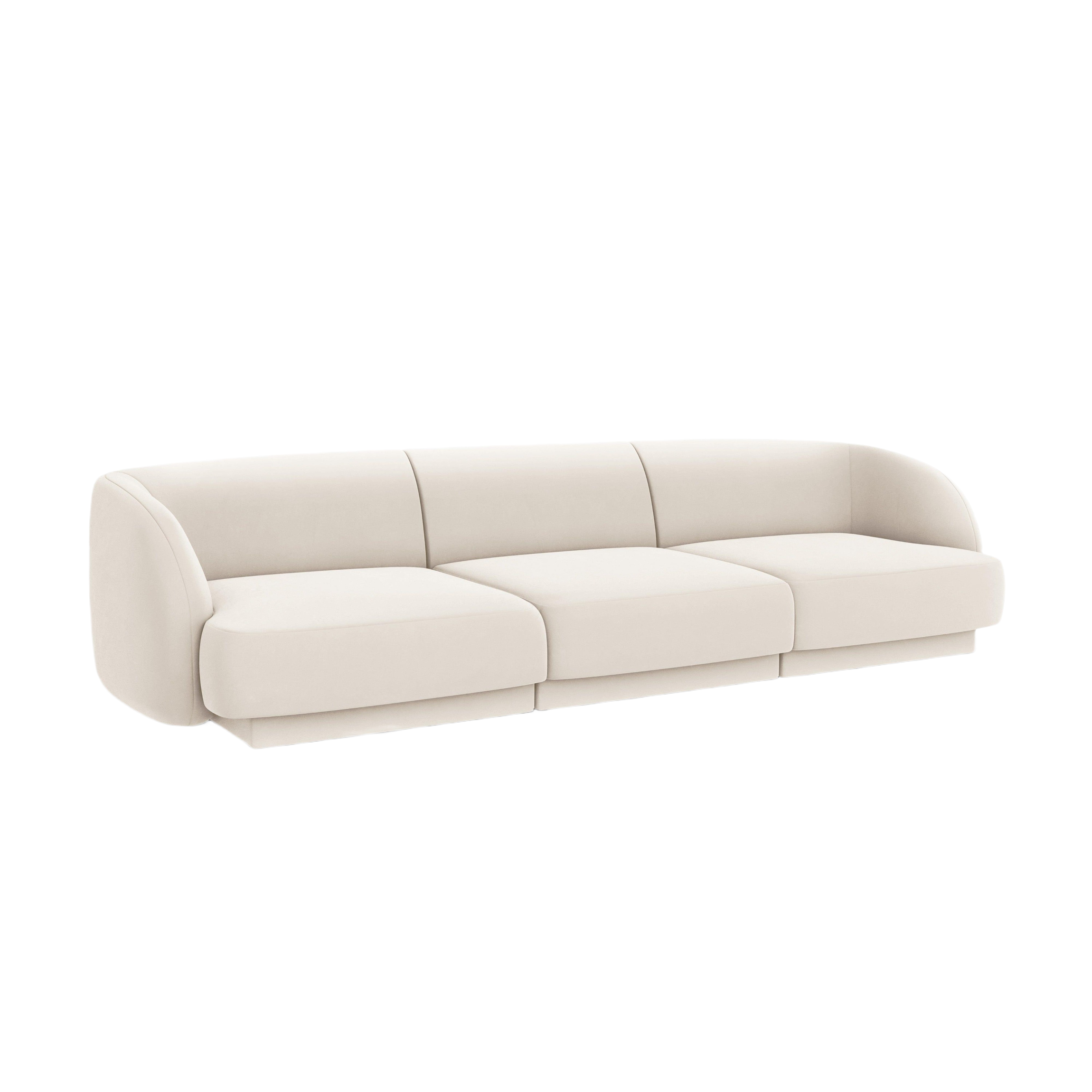 Sofa aus Samt 3-sitzig MILEY beige