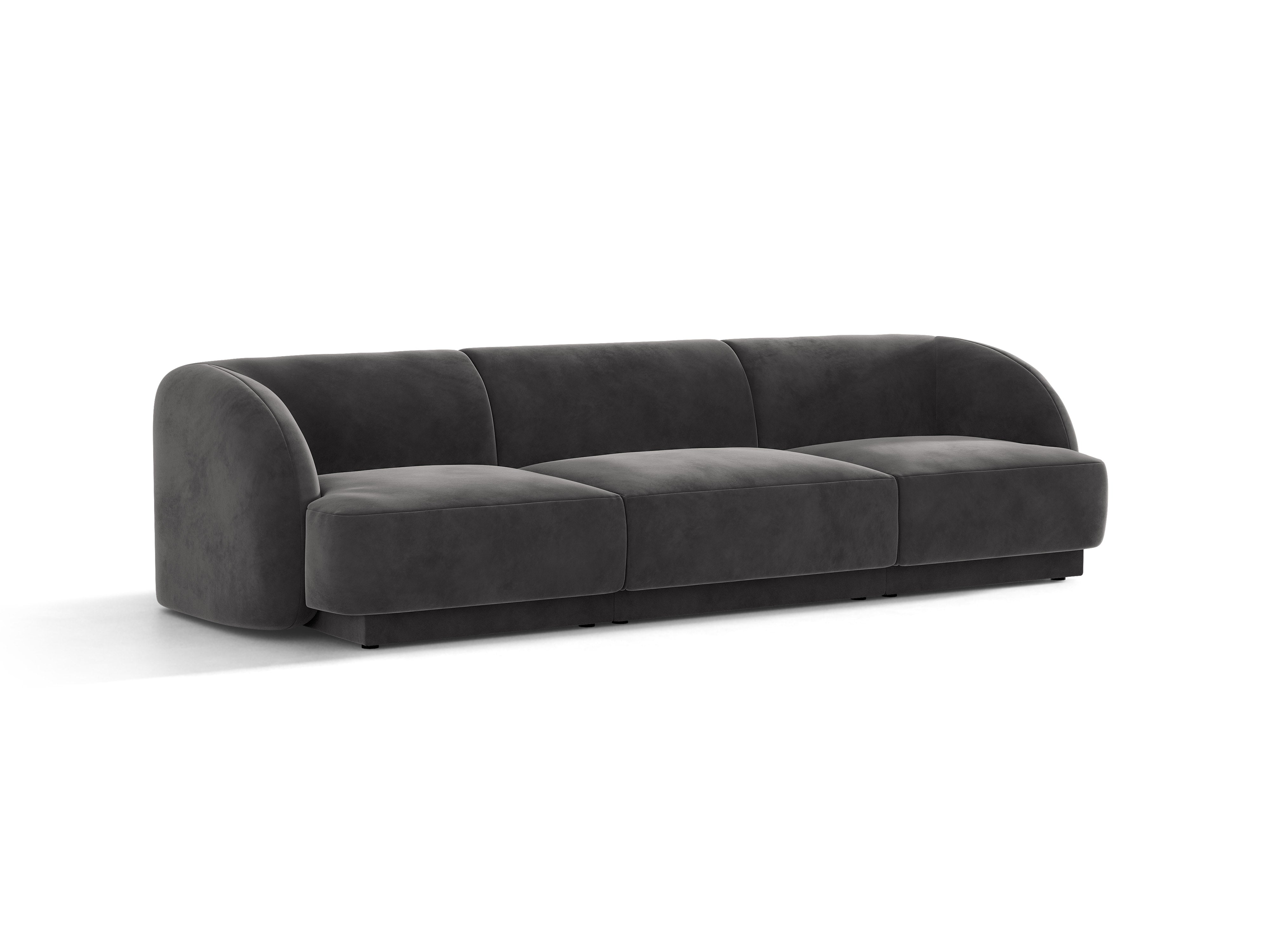 Sofa van fluweel 3-zits MILEY donkergrijs