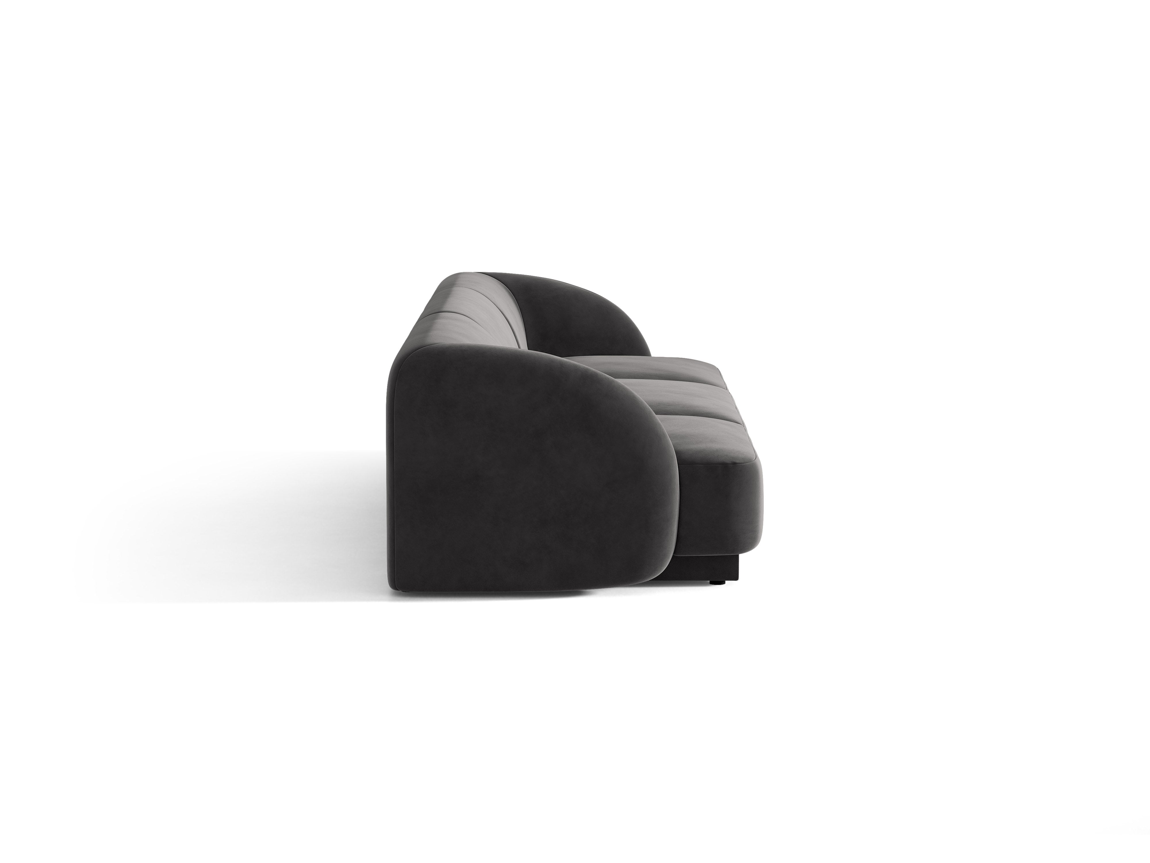 Sofa van fluweel 3-zits MILEY donkergrijs