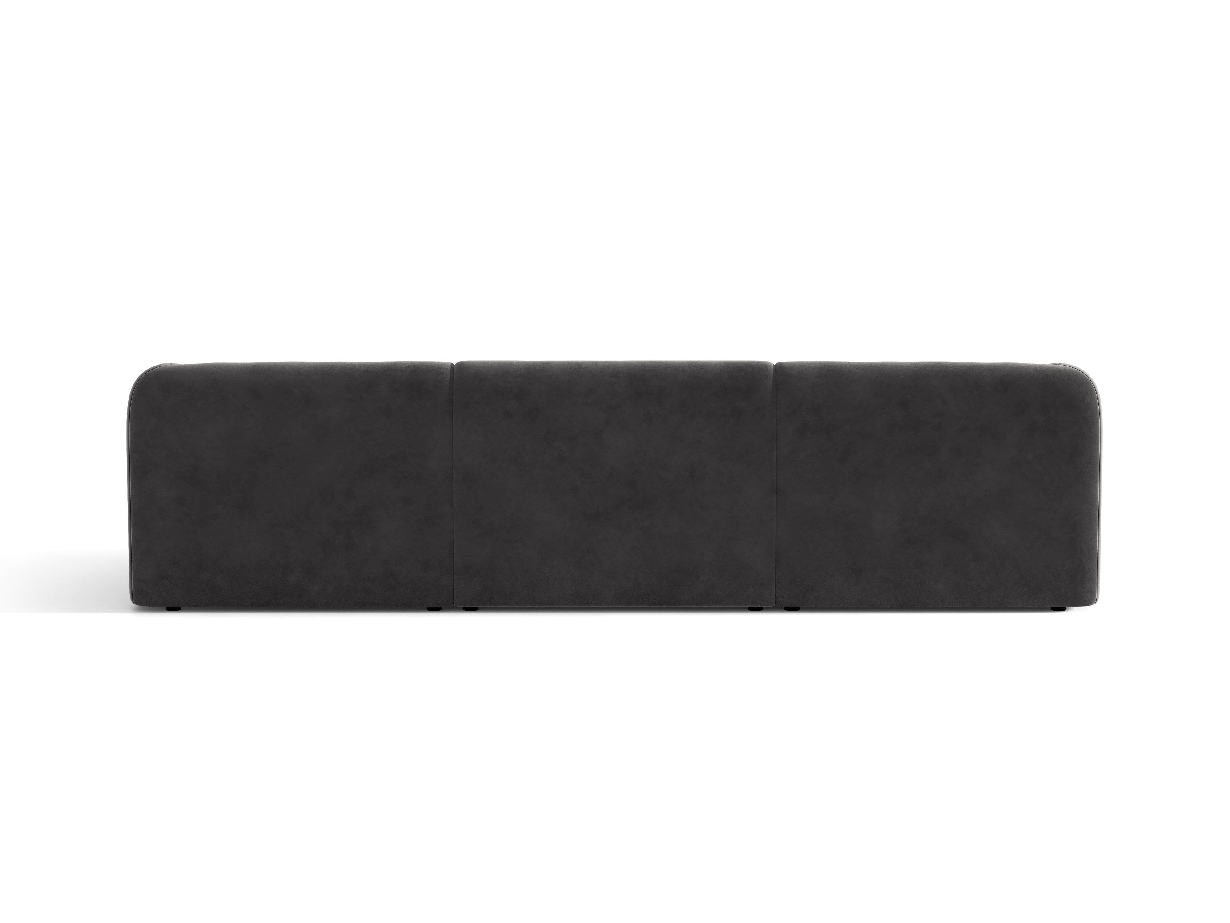Sofa van fluweel 3-zits MILEY donkergrijs