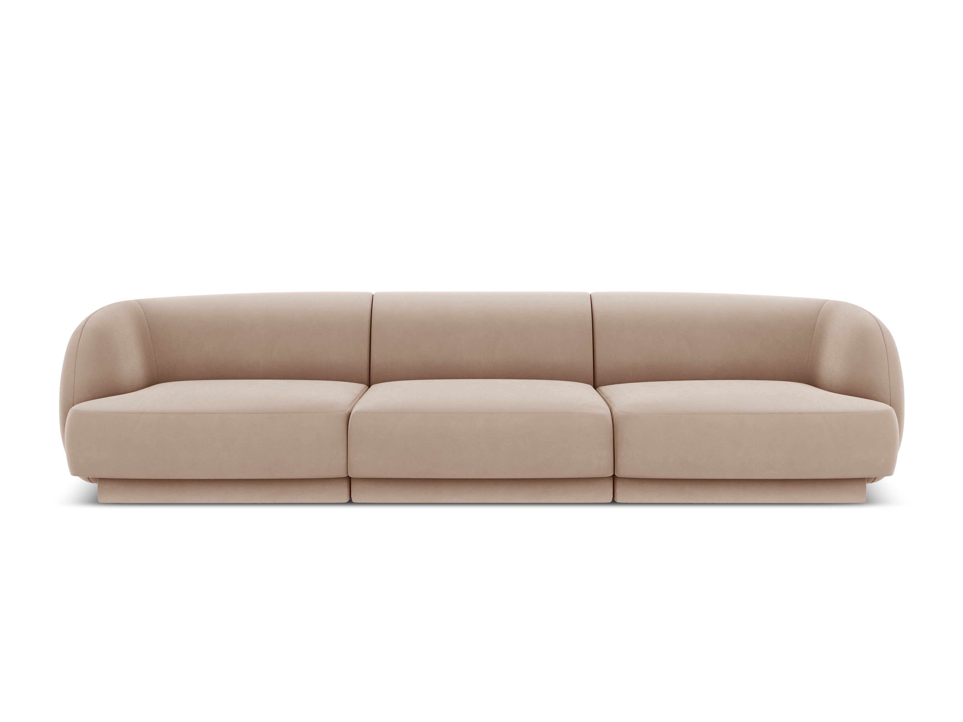 Sofa aksamitna 3-osobowa MILEY cappuccino Micadoni Eye on Design