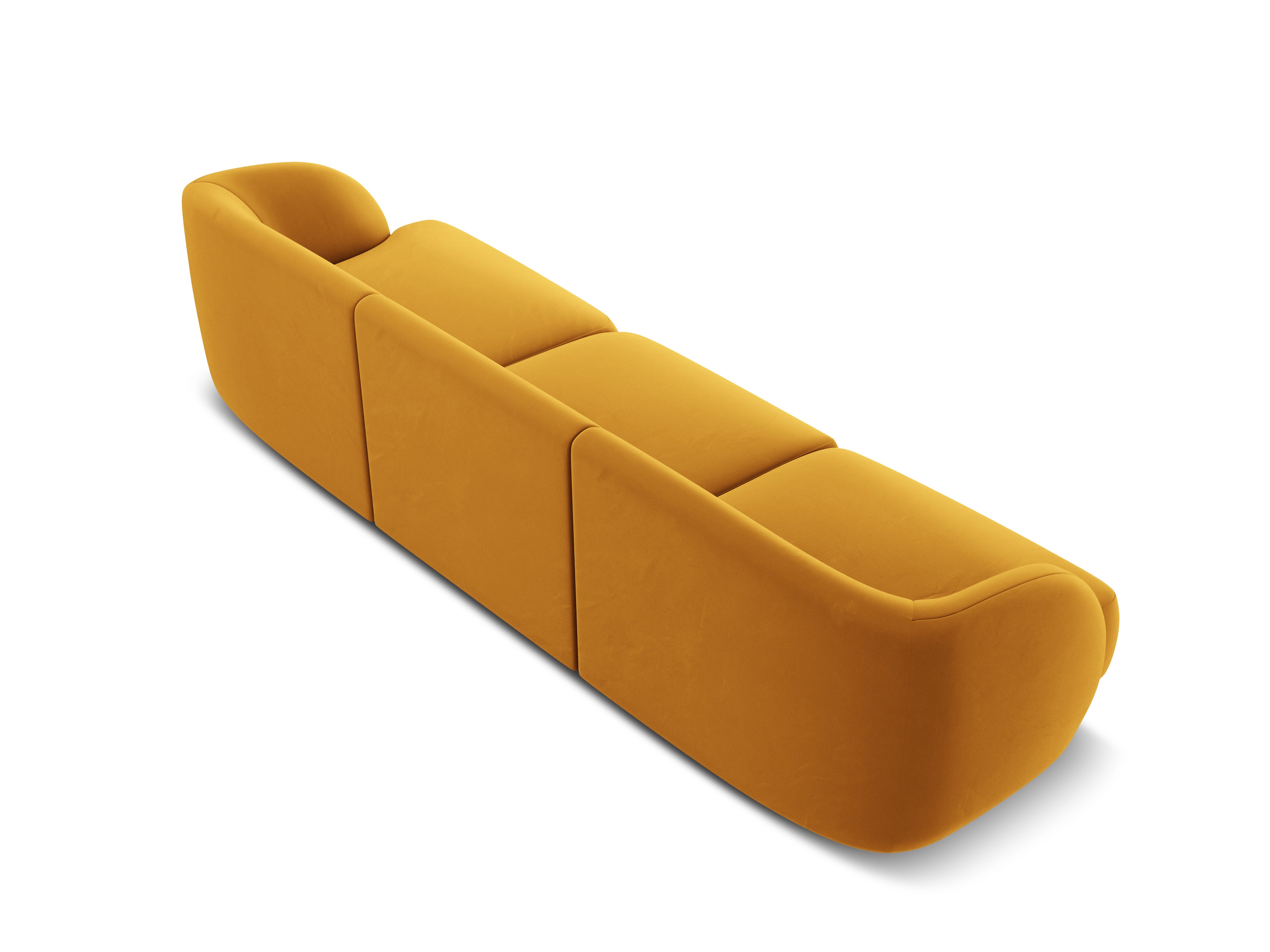 Sofa aksamitna 3-osobowa MILEY żółty Micadoni Eye on Design
