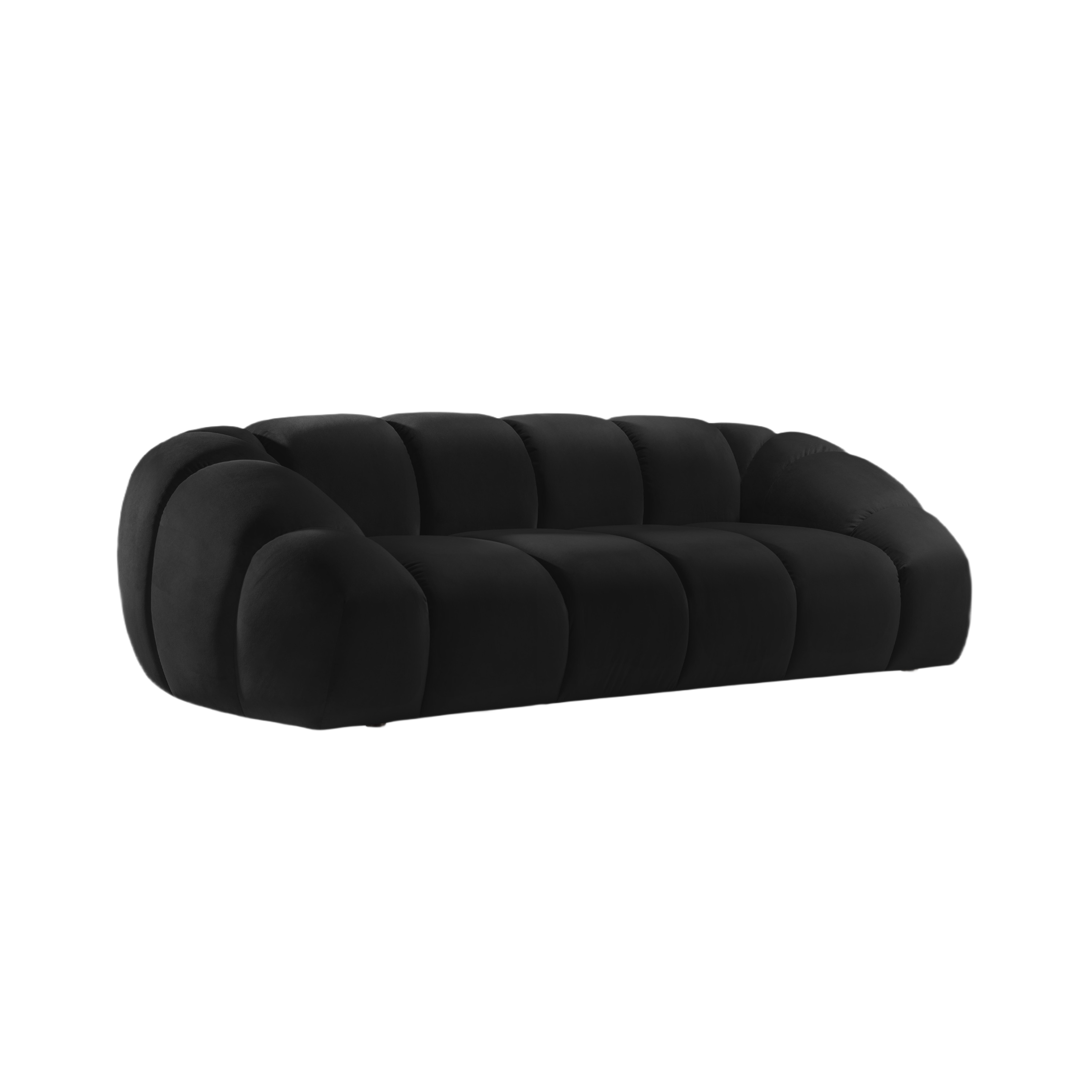 Sofa aksamitna 2,5-osobowa DIANA czarny – Micadoni