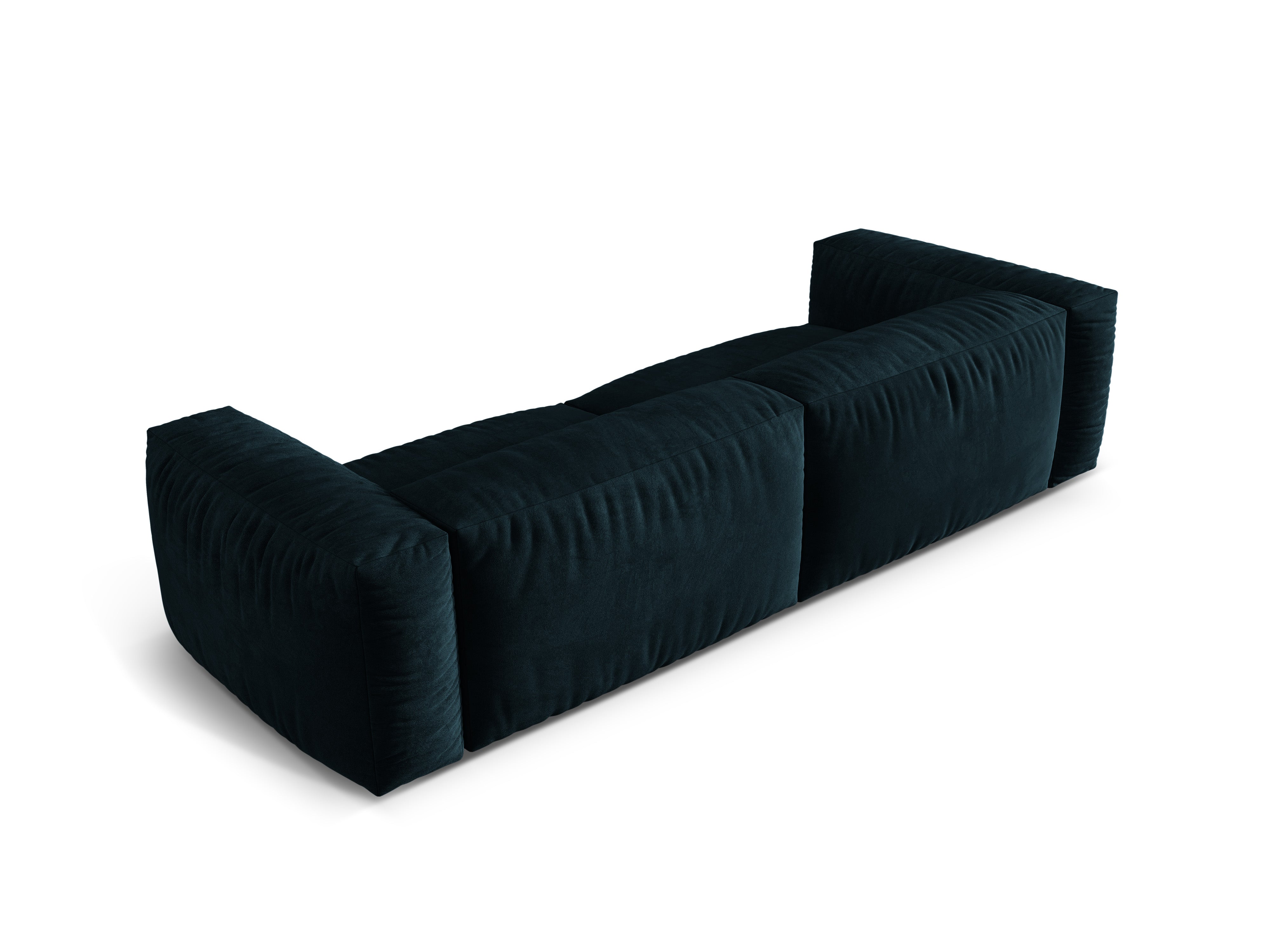 Sofa van fluweel voor 4 personen MARTINA petrolblauw