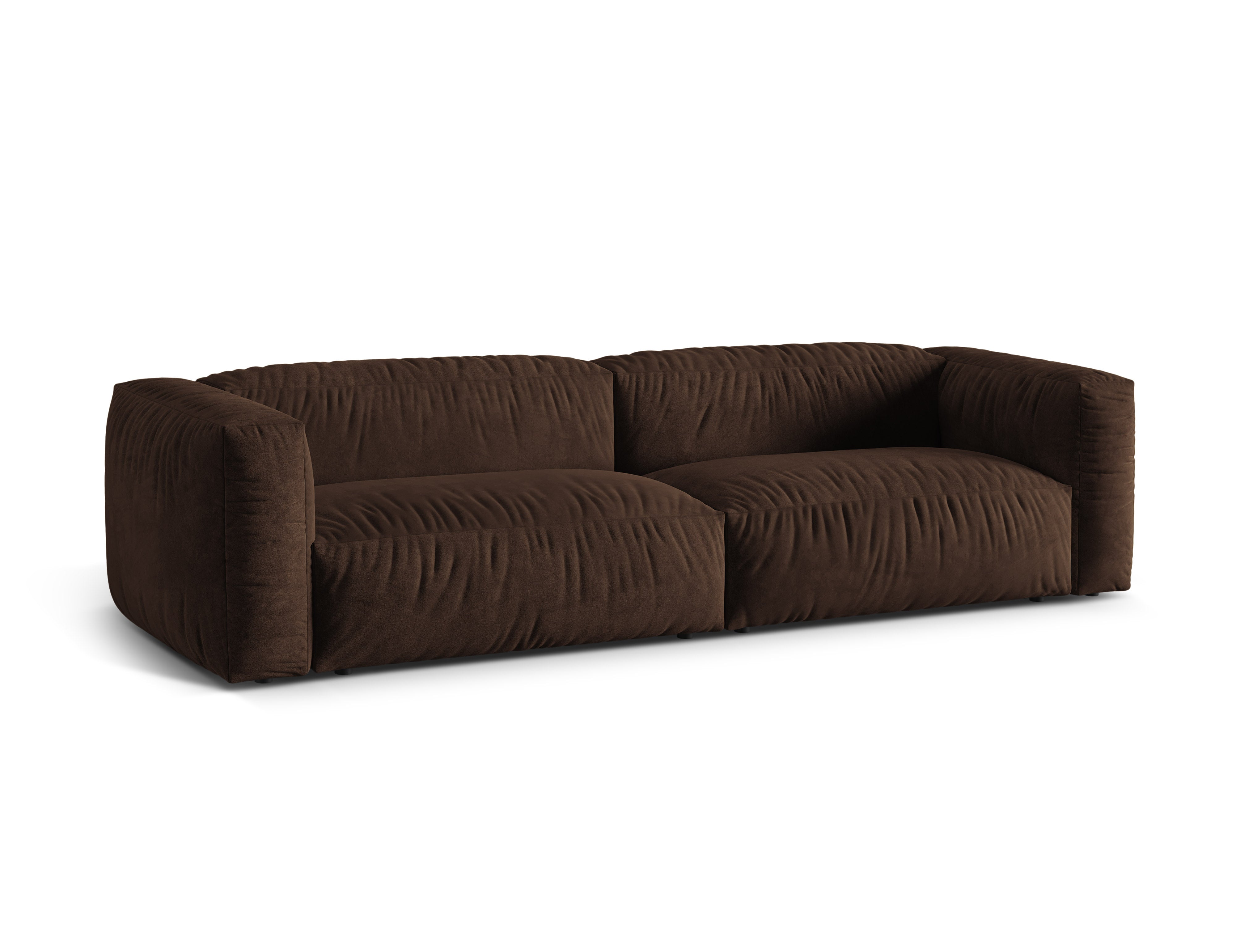 Sofa van 4 personen MARTINA in chocoladevelours