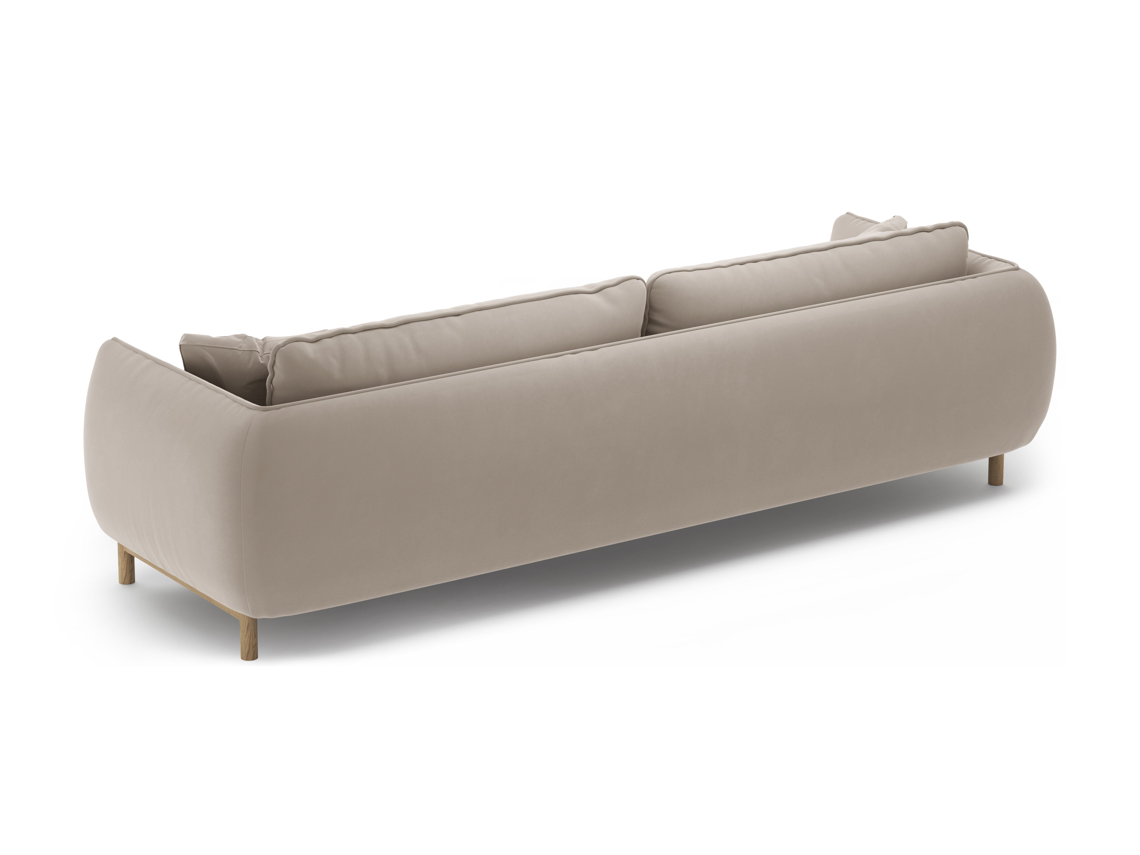 Velours bank voor 4 personen ADA lichtbeige