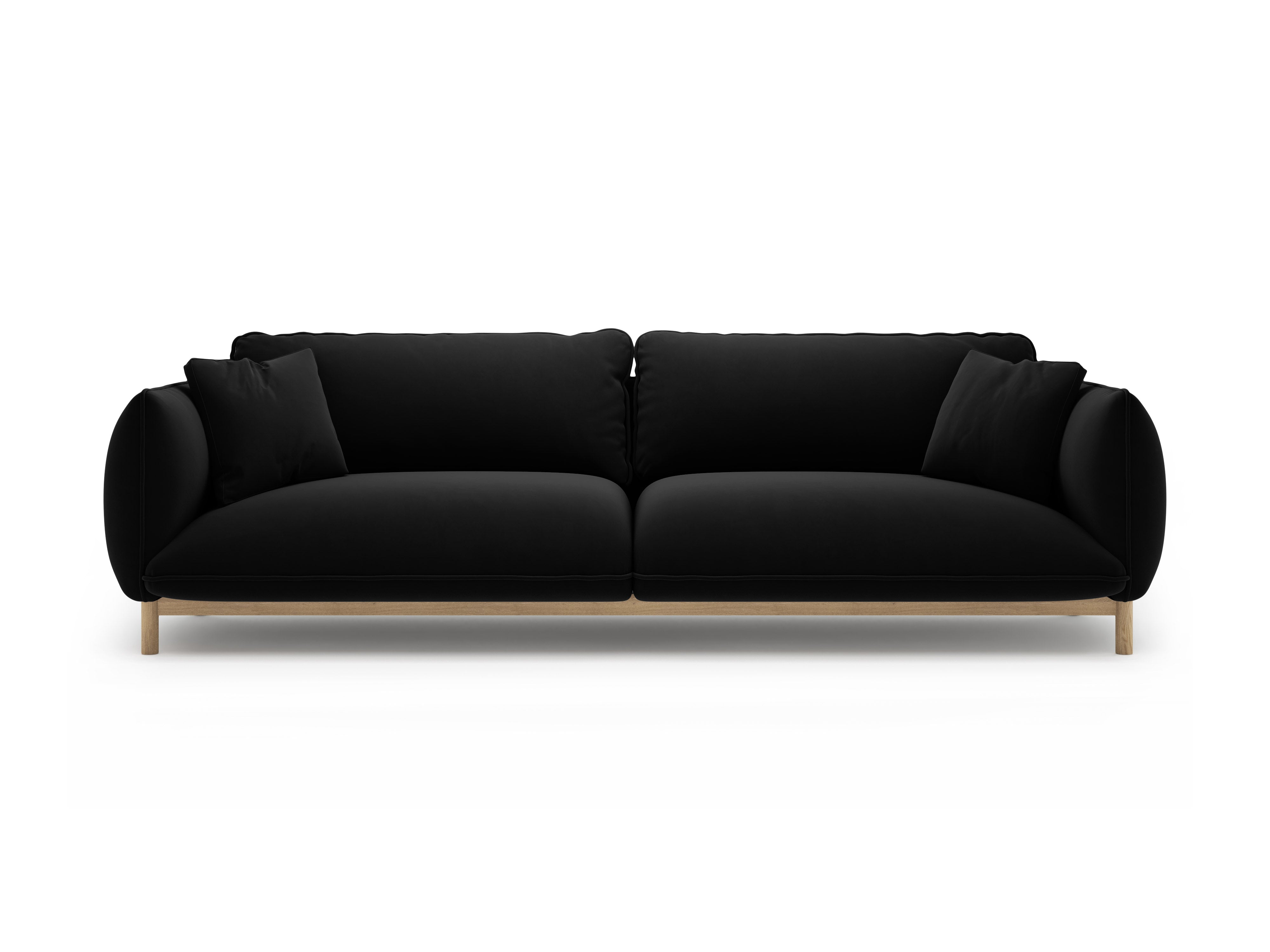 Velvet sofa for 4 people ADA black
