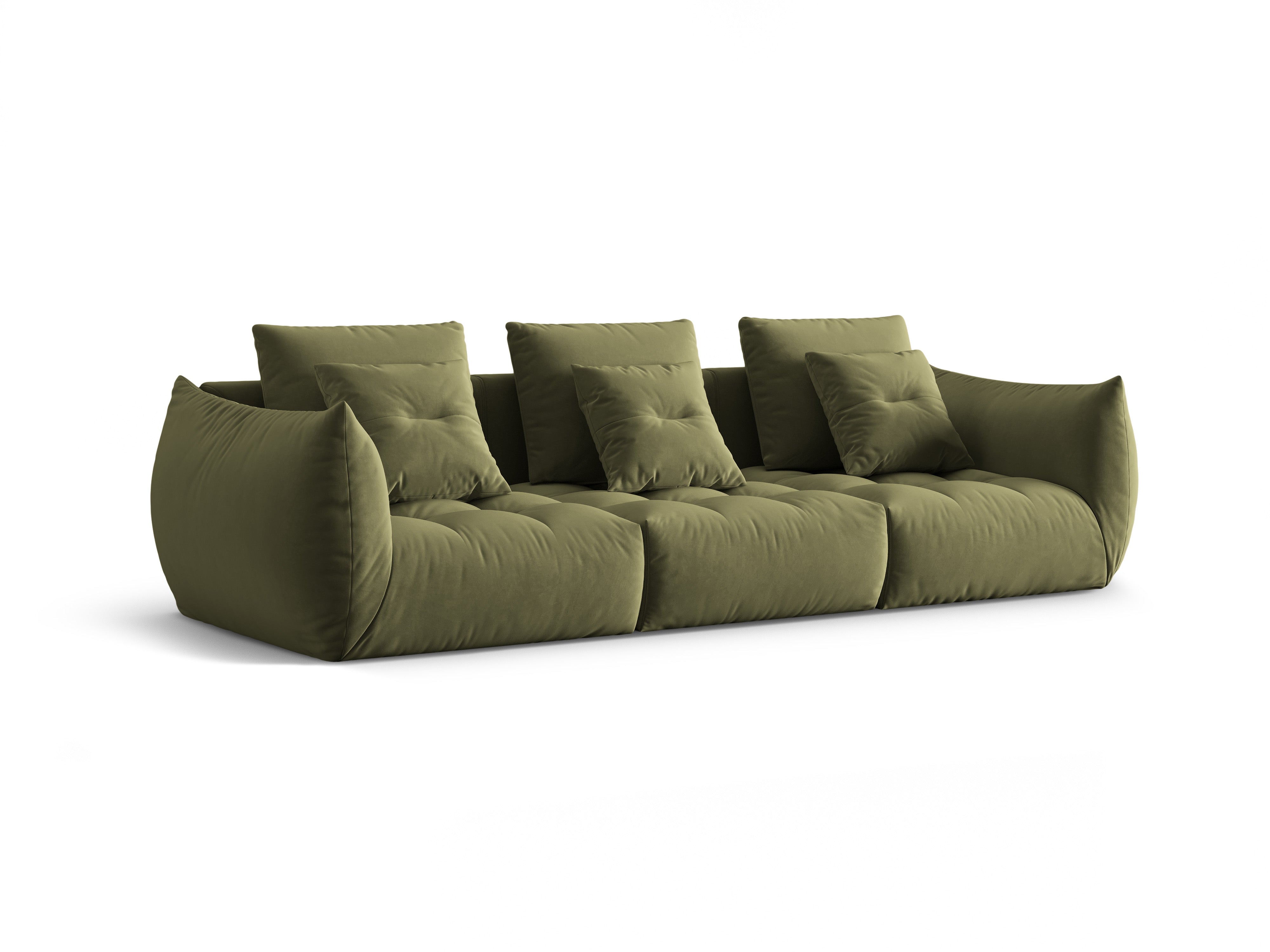 Groene BLOOM 4-persoons fluwelen bank