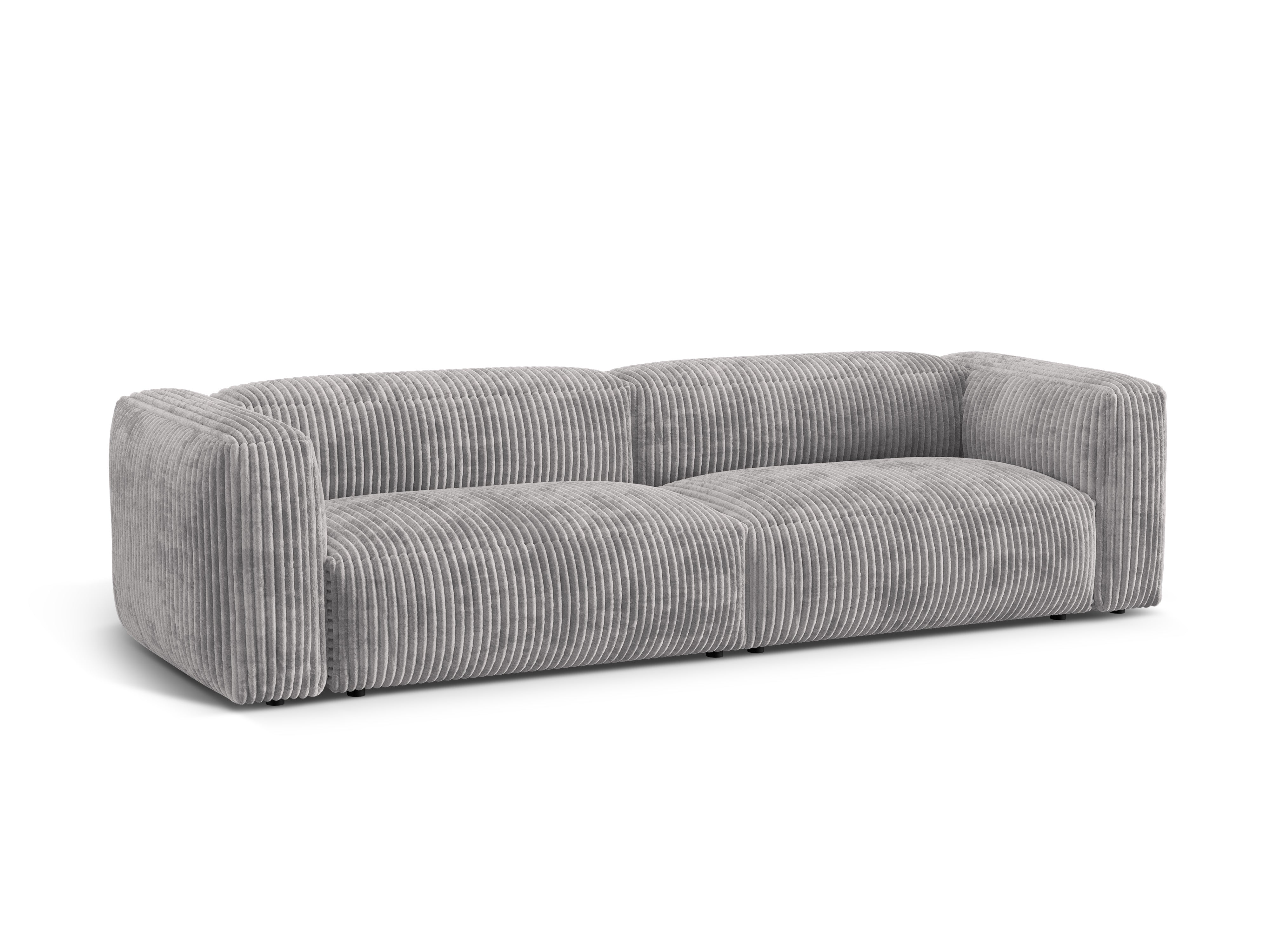 4-seater sofa Martina light gray corduroy
