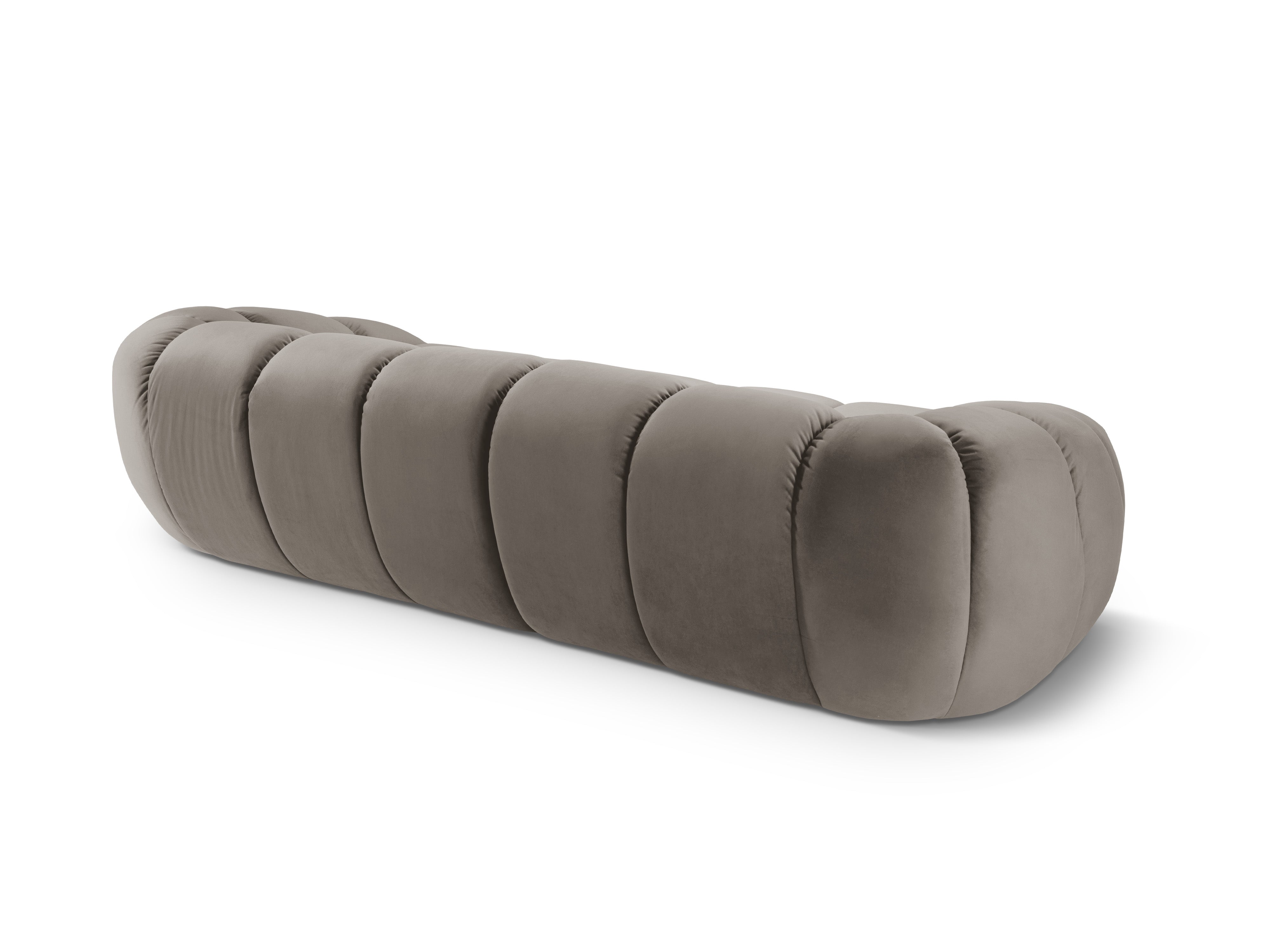 Sofa van fluweel voor 4 personen DIANA grijsbruin