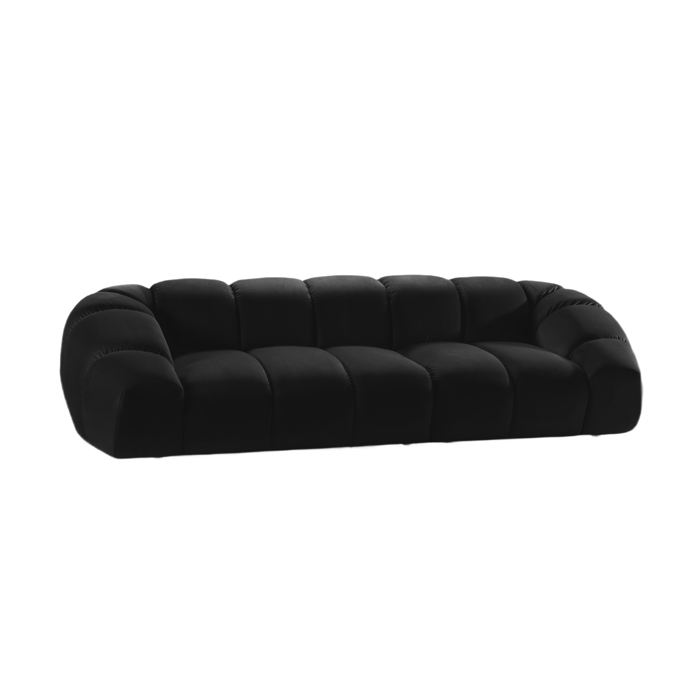 Sofa aksamitna 4-osobowa DIANA czarny – Micadoni