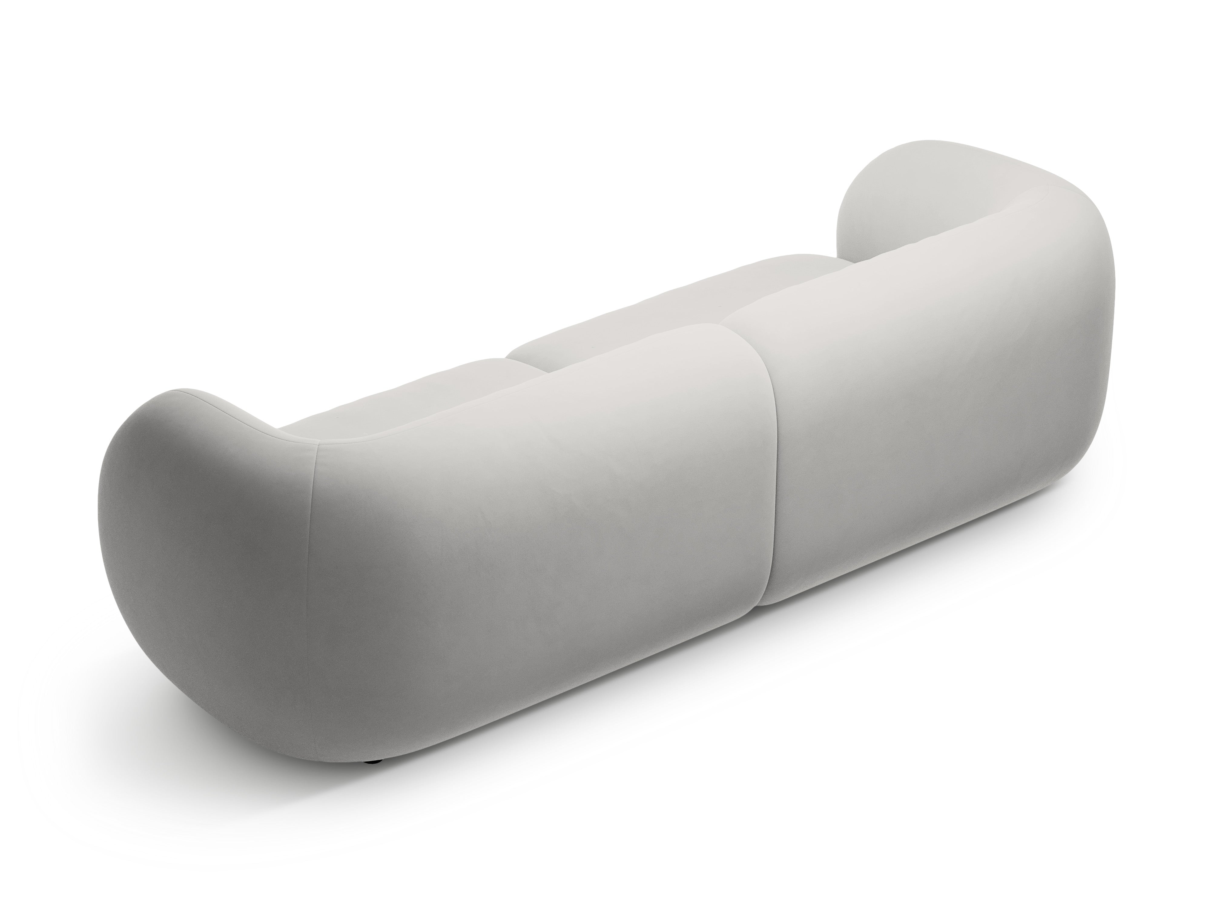 Sofa 4-zits fluwelen KATE lichtgrijs