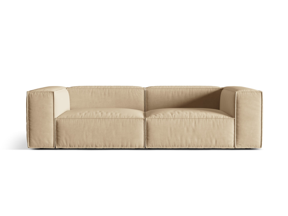 Sofa aksamitna 4-osobowa NURIA nude – Micadoni