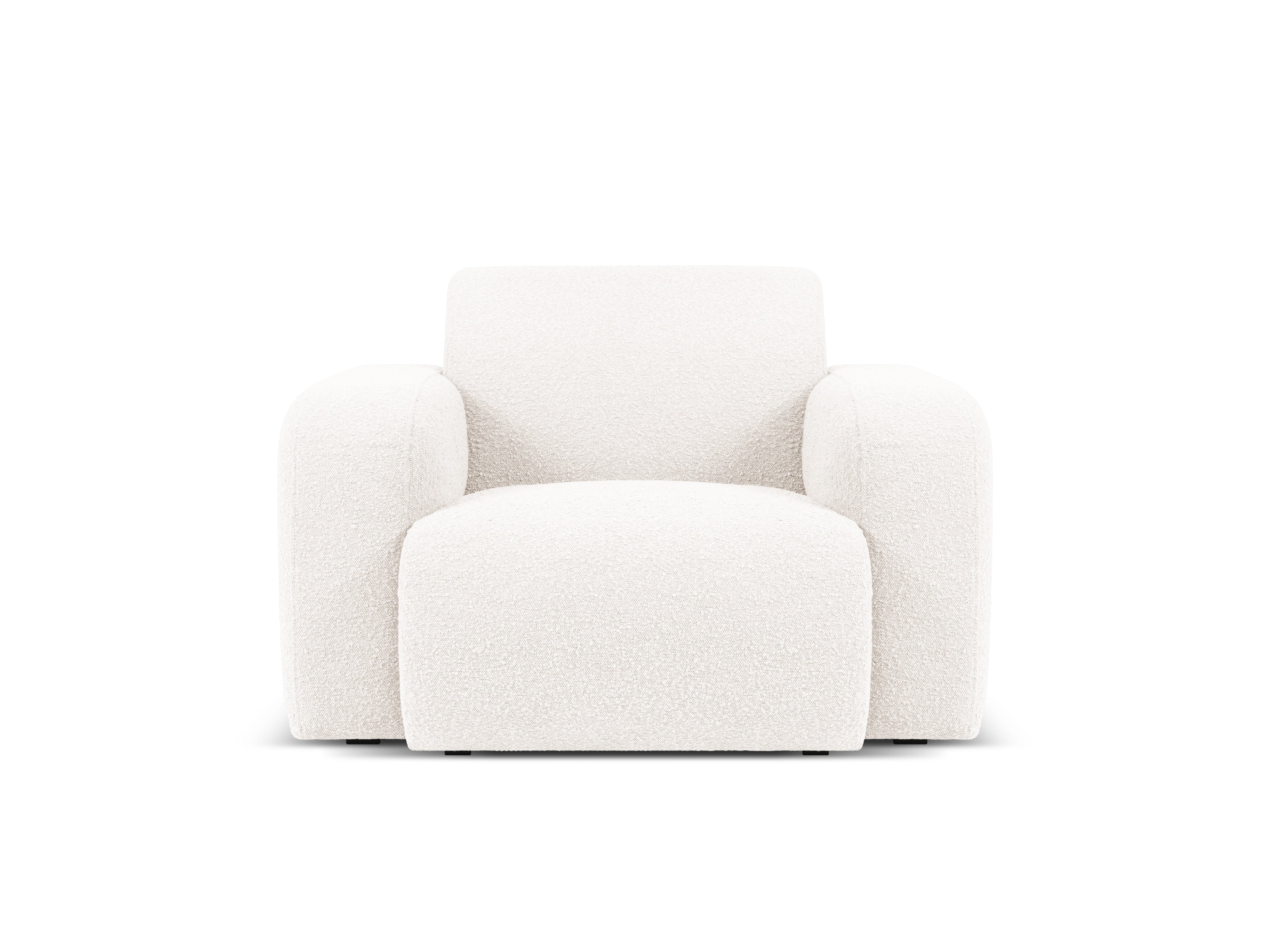 Fotel w tkaninie boucle MOLINO biały Micadoni Eye on Design