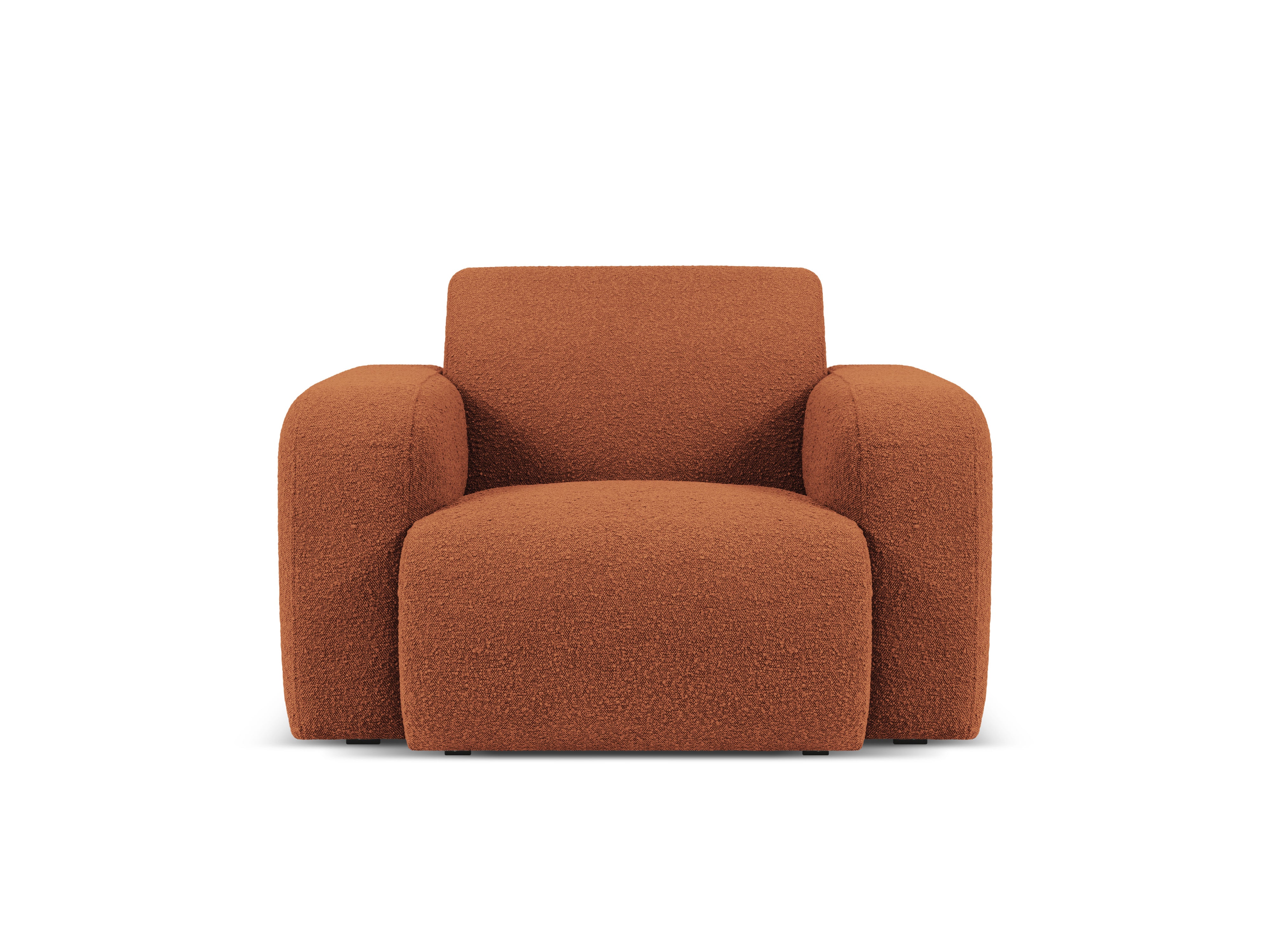 Fotel w tkaninie boucle MOLINO terracotta Micadoni Eye on Design