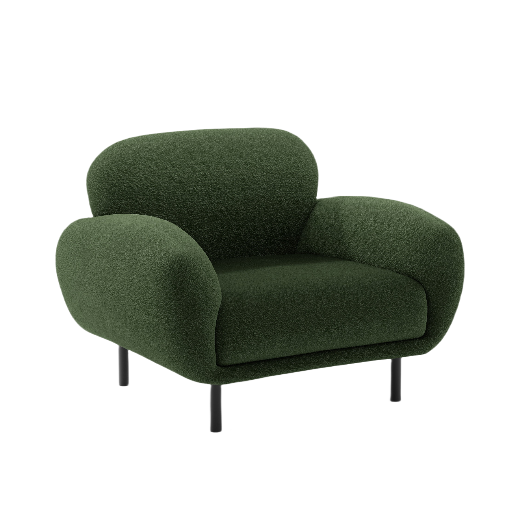 POPPY green boucle armchair