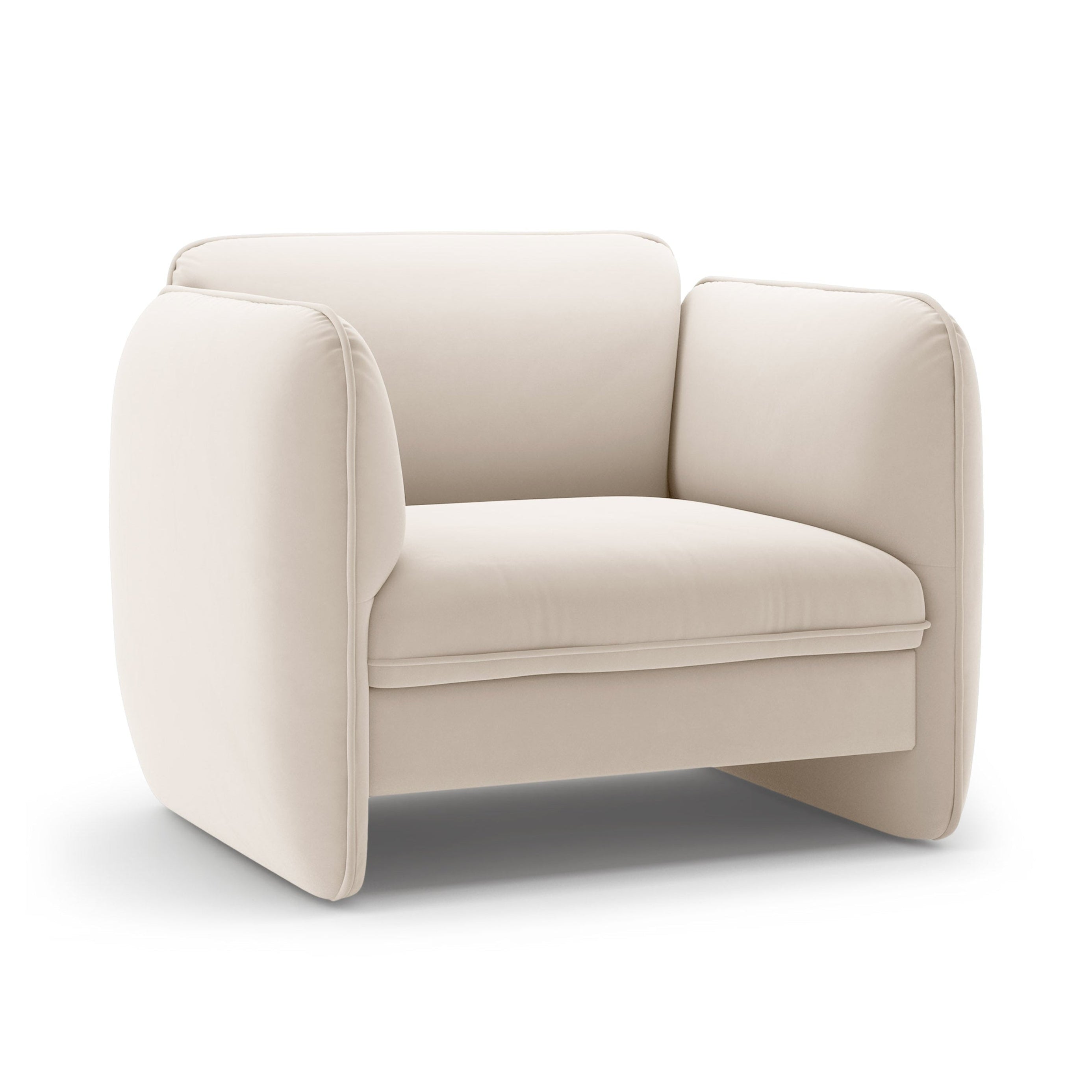 Velvet fauteuil GEORGIA lichtbeige