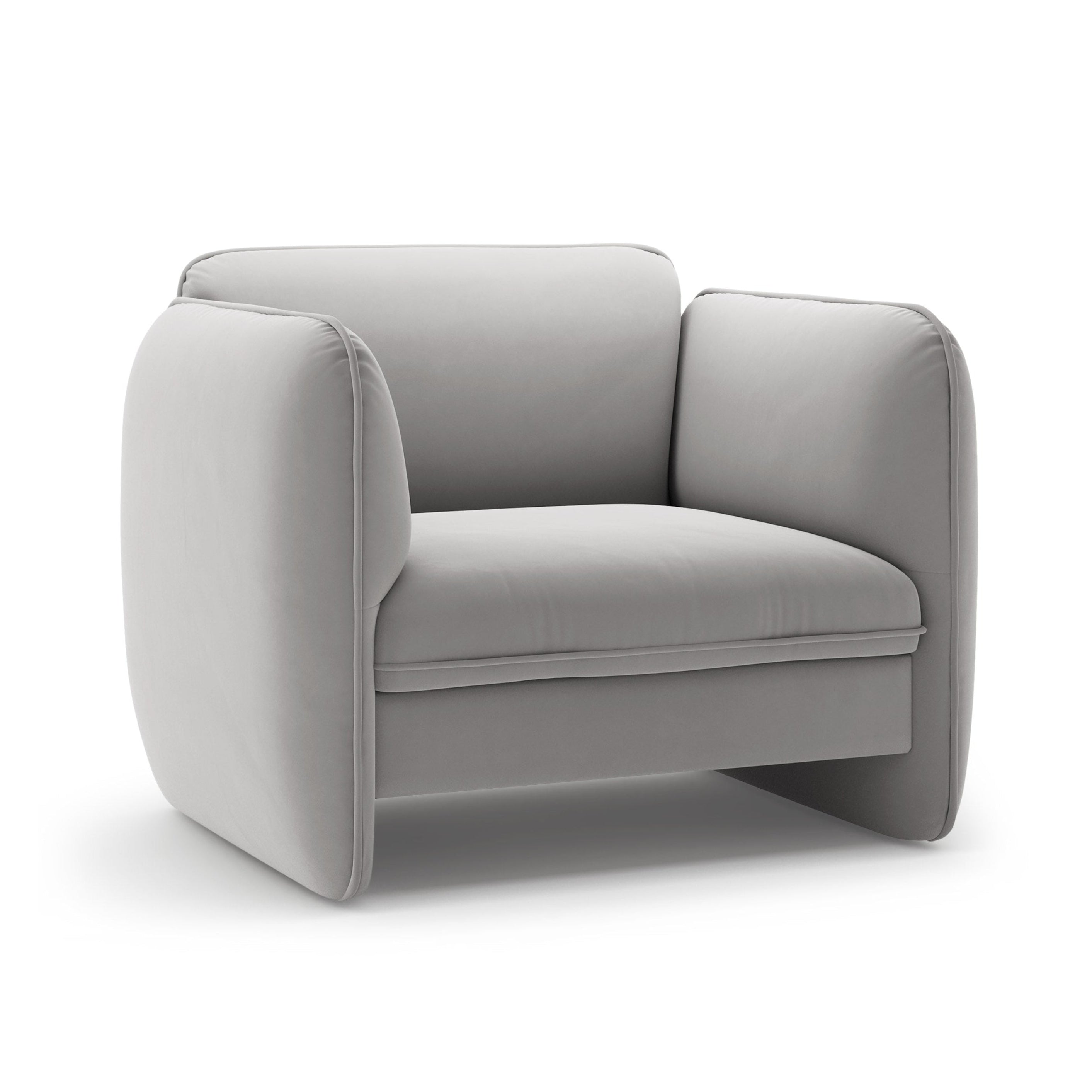 Velvet fauteuil GEORGIA lichtgrijs