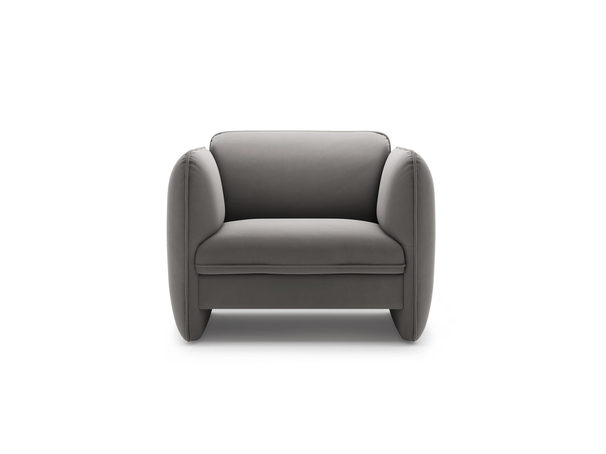 Grijze fluwelen fauteuil GEORGIA