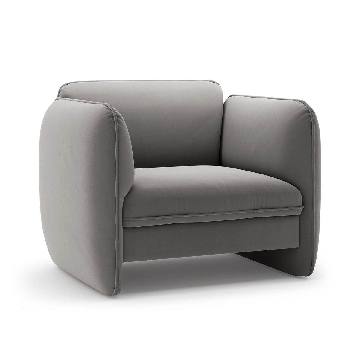 Grijze fluwelen fauteuil GEORGIA